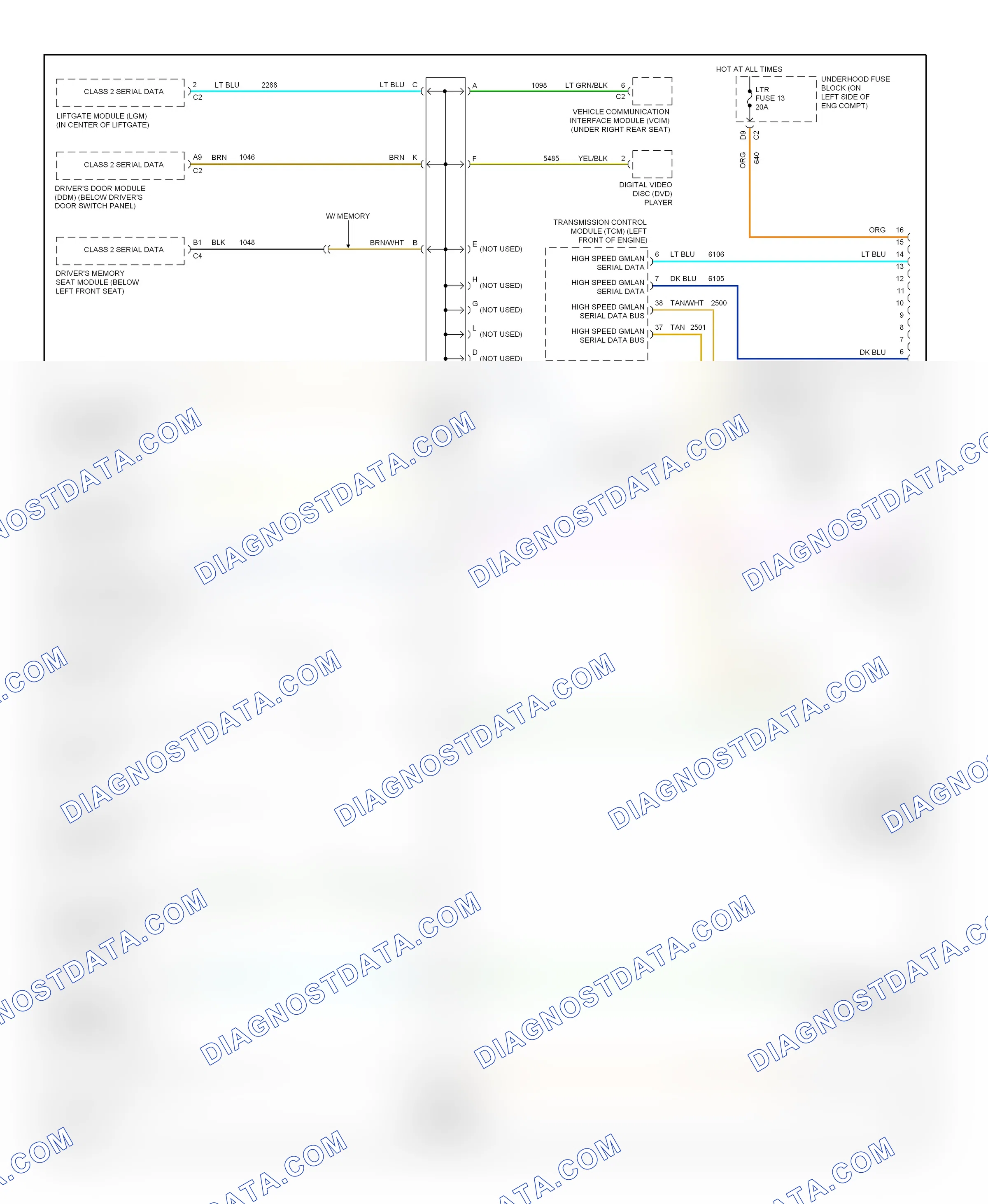 Computer data lines — Computer data lines circuit — Computer data lines circuit. Chevrolet TrailBlazer I facelift (2005-2009)