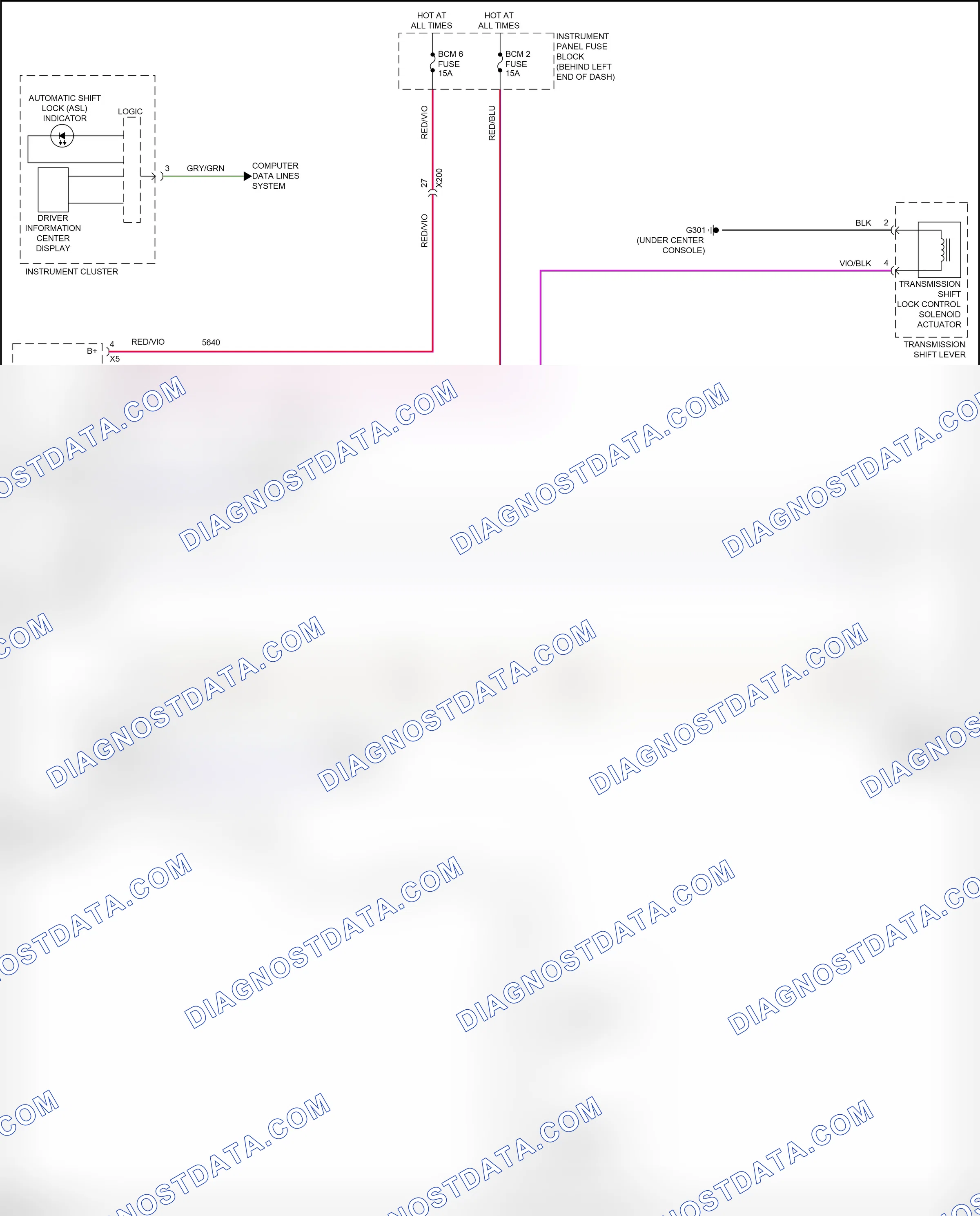 Shift interlock — Shift interlock circuit — Shift interlock circuit. Chevrolet Trax I facelift (2016-2022)