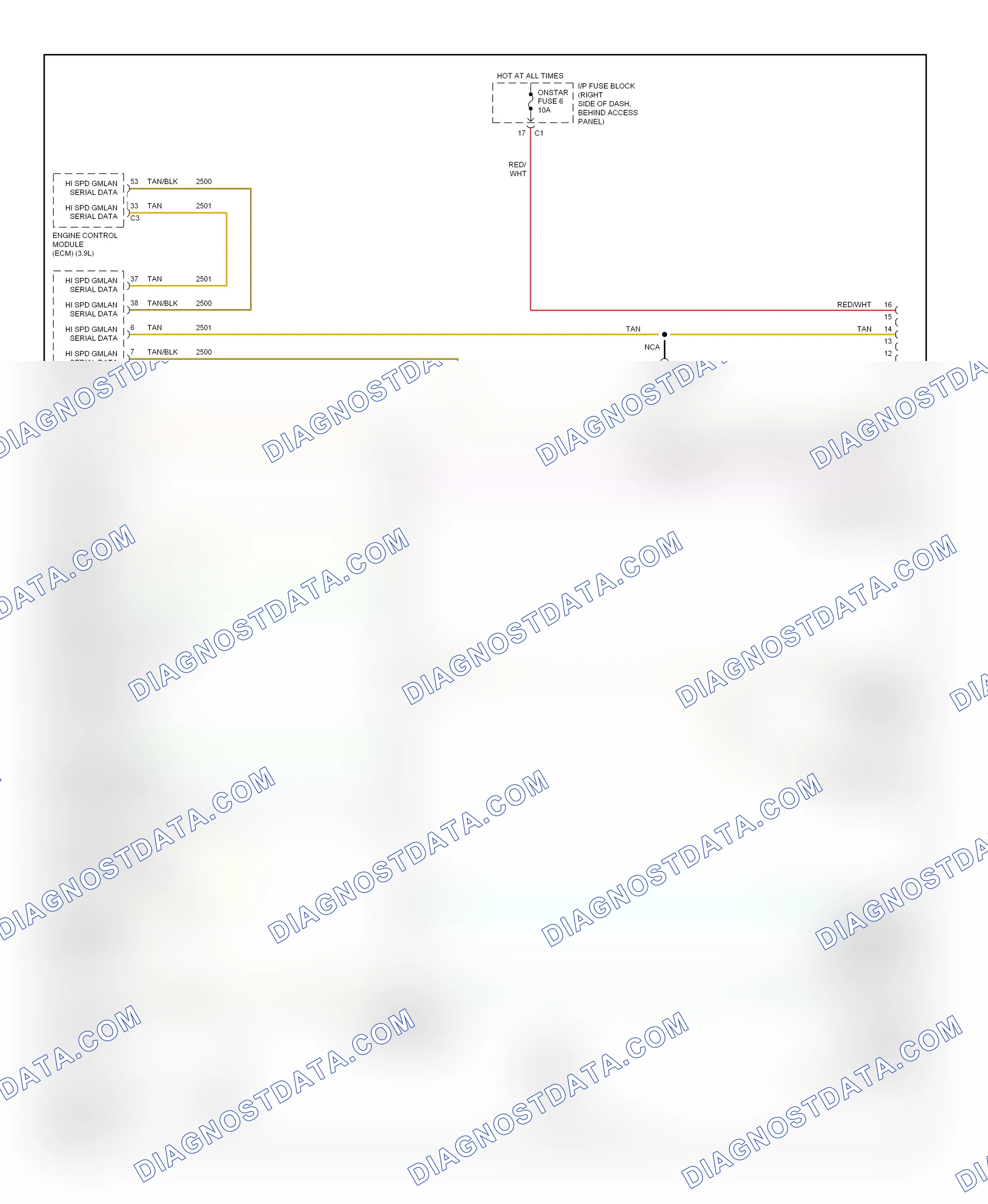 Computer data lines — Computer data lines circuit — Computer data lines circuit. Chevrolet Uplander I (2004-2008)