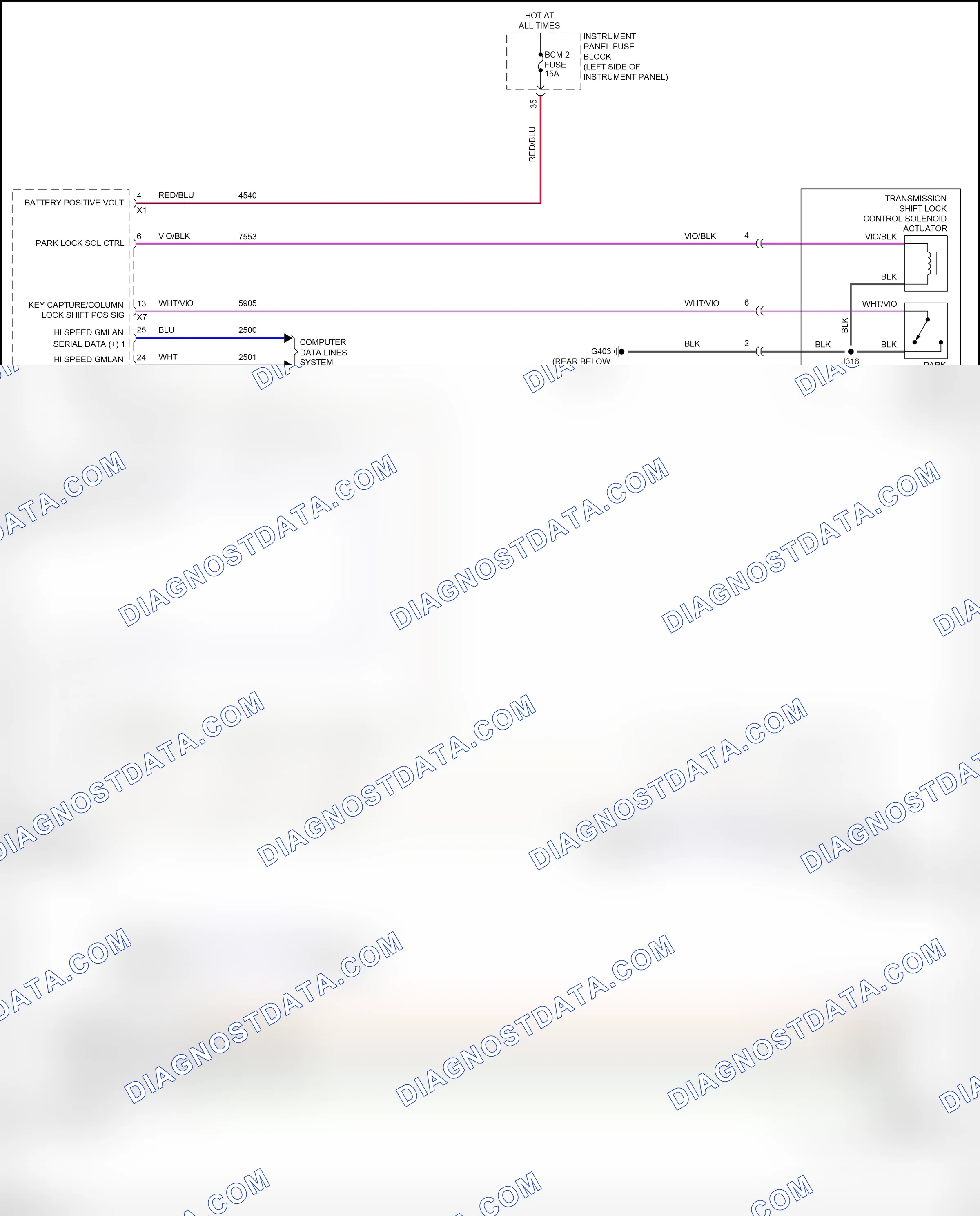 Shift interlock — Shift interlock circuit — Shift interlock circuit. Chevrolet Volt II (2015-2019)