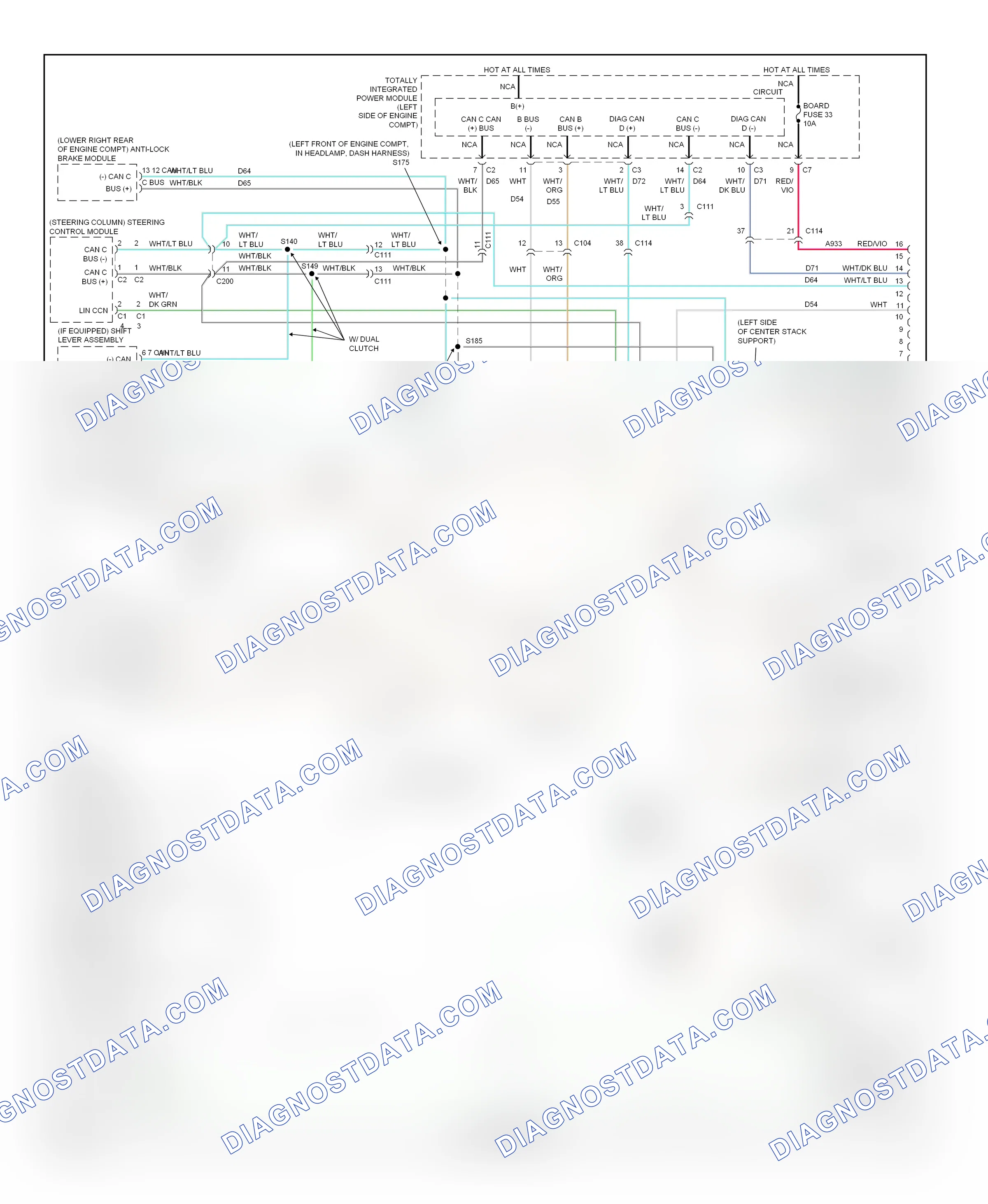 Computer data lines — Computer data lines circuit — Computer data lines circuit. Chrysler 200 I (2010-2014)