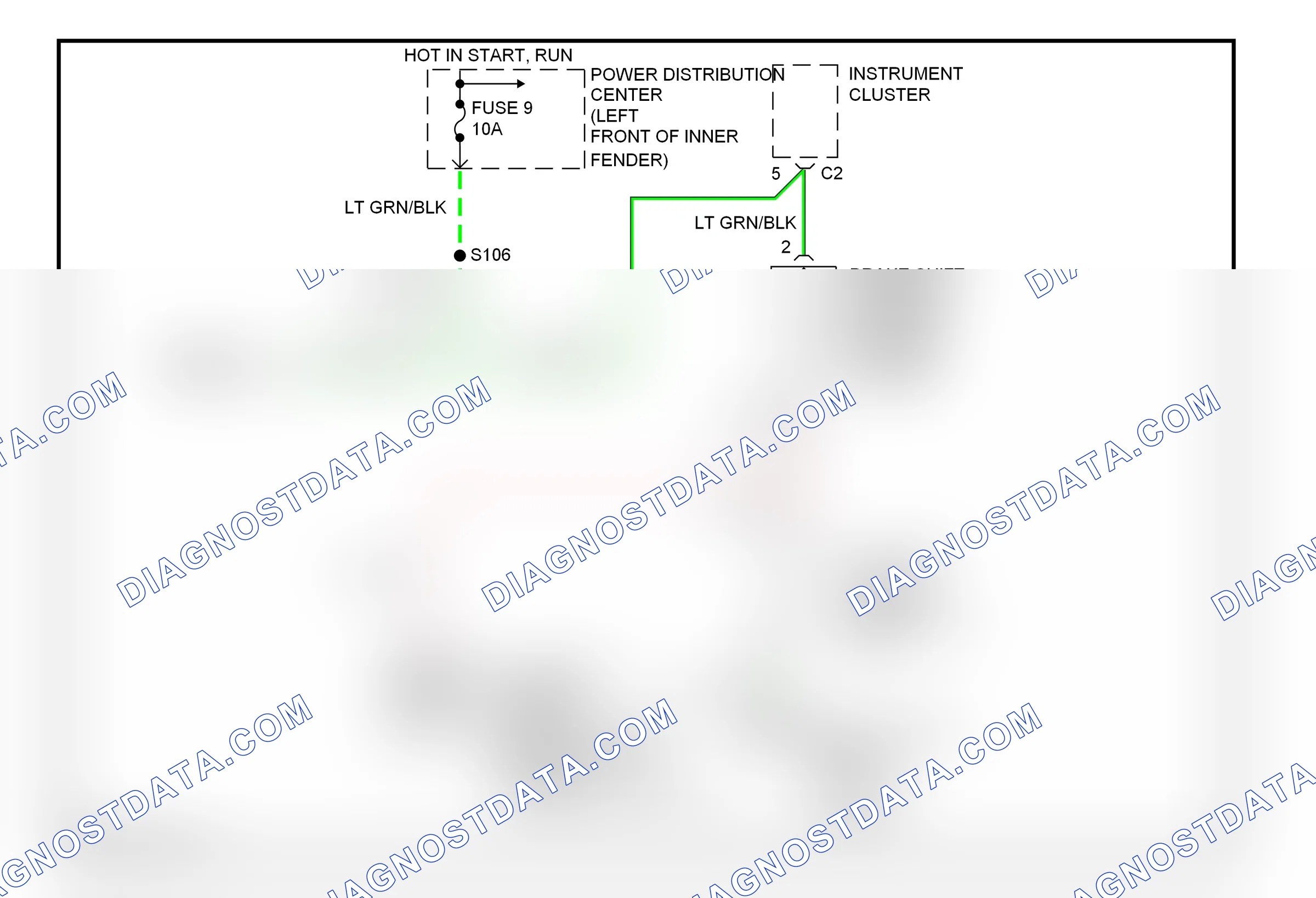 Shift interlock — Shift interlock circuit — Shift interlock circuit. Chrysler Cirrus I (1994-2000)