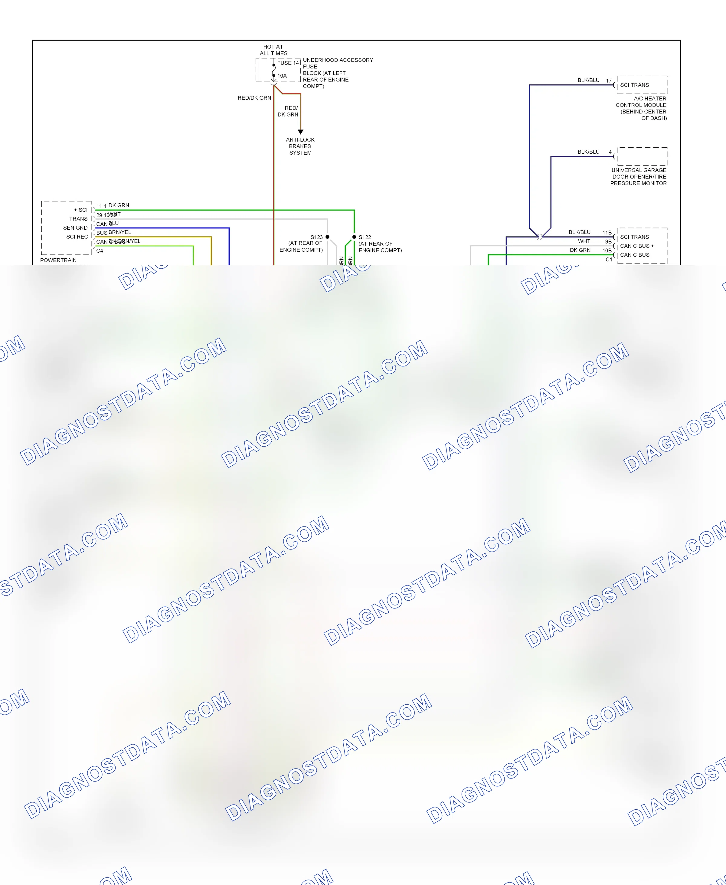 Computer data lines — Computer data lines circuit — Computer data lines circuit. Chrysler Crossfire I (2003-2007)
