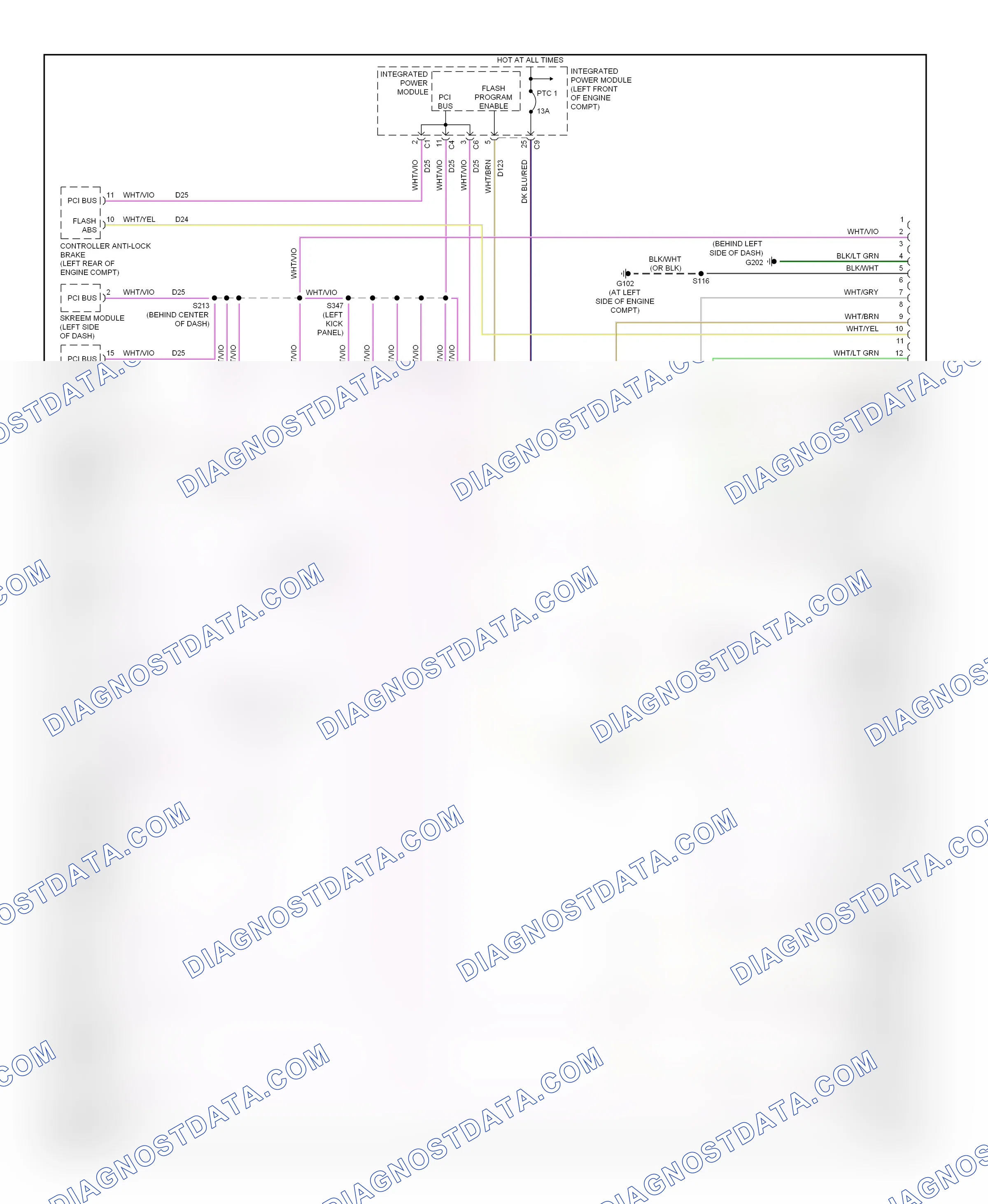 Computer data lines — Computer data lines circuit — Computer data lines circuit. Chrysler Pacifica CS (2003-2008)