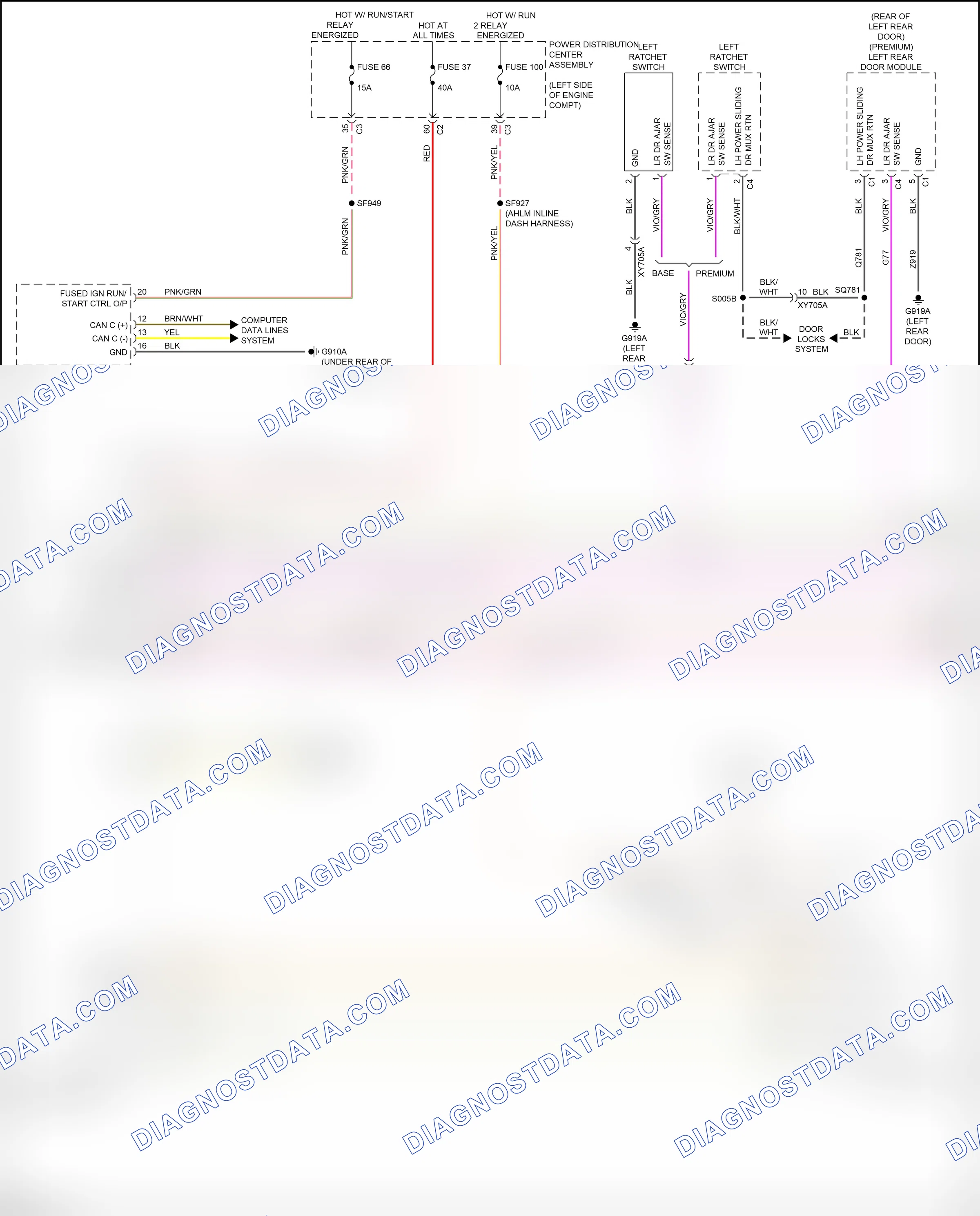Warning systems — Warning systems circuit — Warning systems circuit (1 of 2). Chrysler Pacifica RU (2016-2020)