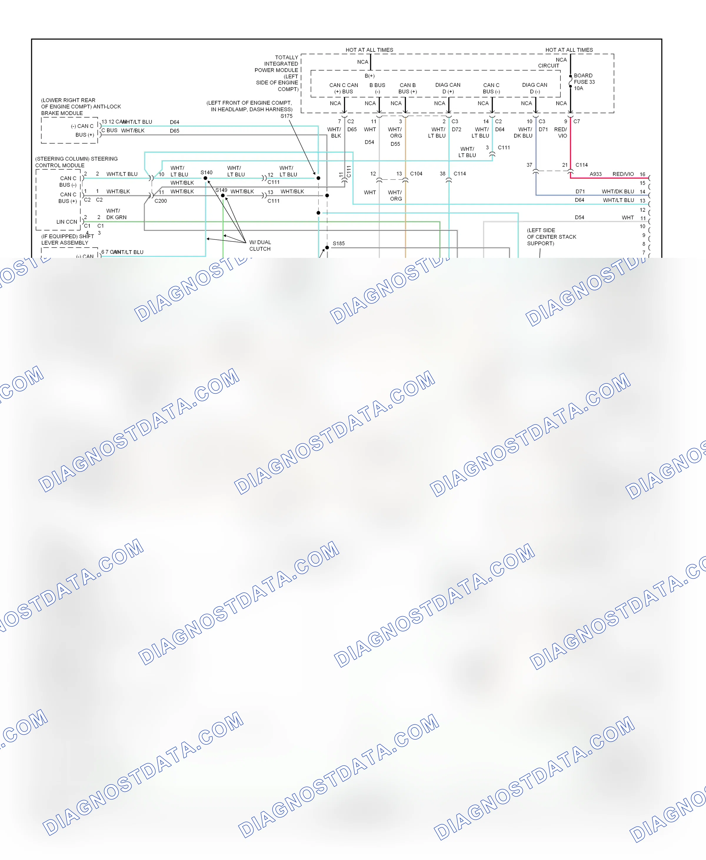 Computer data lines — Computer data lines circuit — Computer data lines circuit. Dodge Avenger II facelift (2011-2014)
