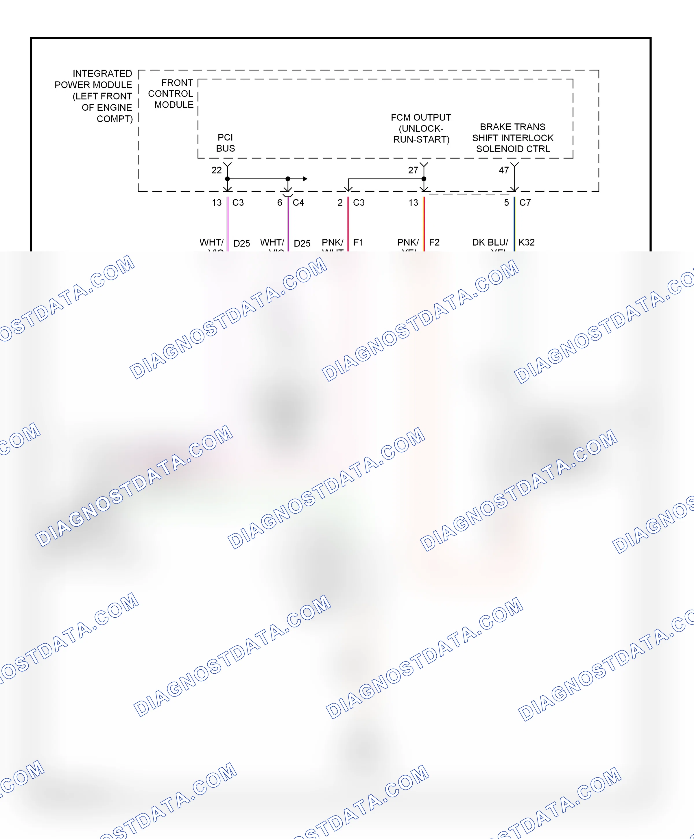 Shift interlock — Shift interlock circuit — Shift interlock circuit. Dodge Caravan IV (2000-2007)