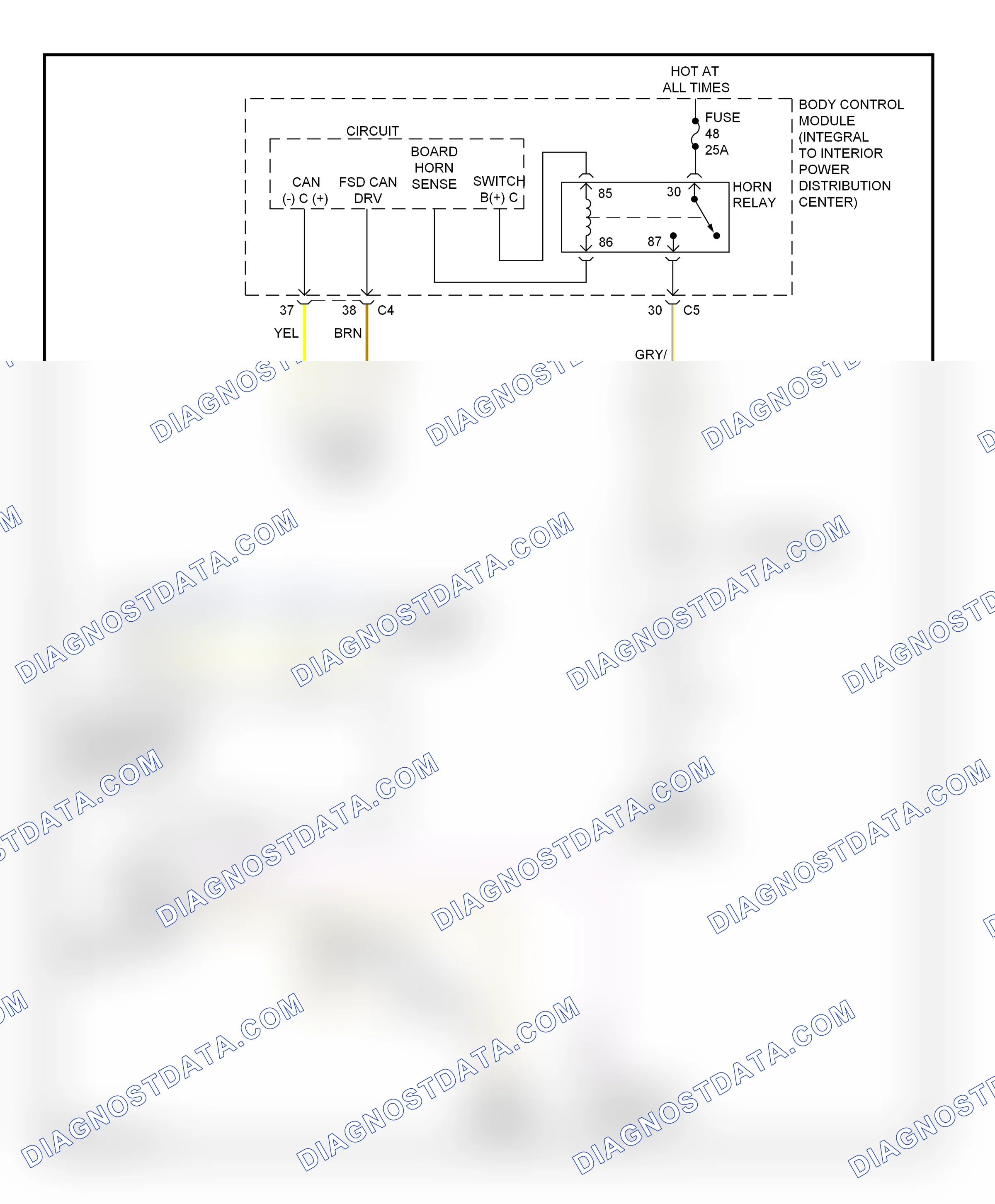 Horn — Horn circuit — Horn circuit. Dodge Dart PF (2012-2016)
