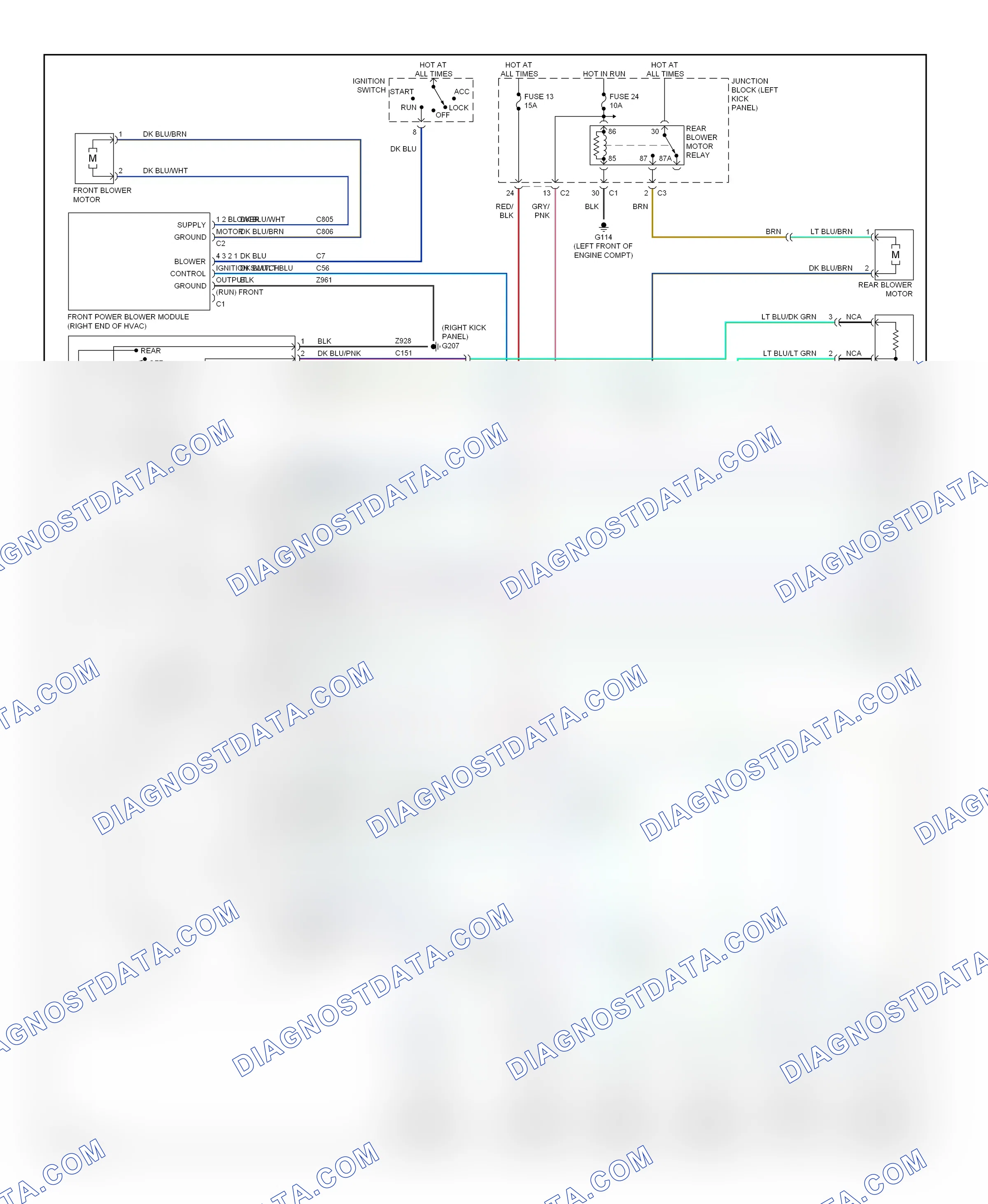 Air conditioning — Automatic a/c circuit — Automatic a/c circuit (1 of 2). Dodge Durango II (2003-2006)