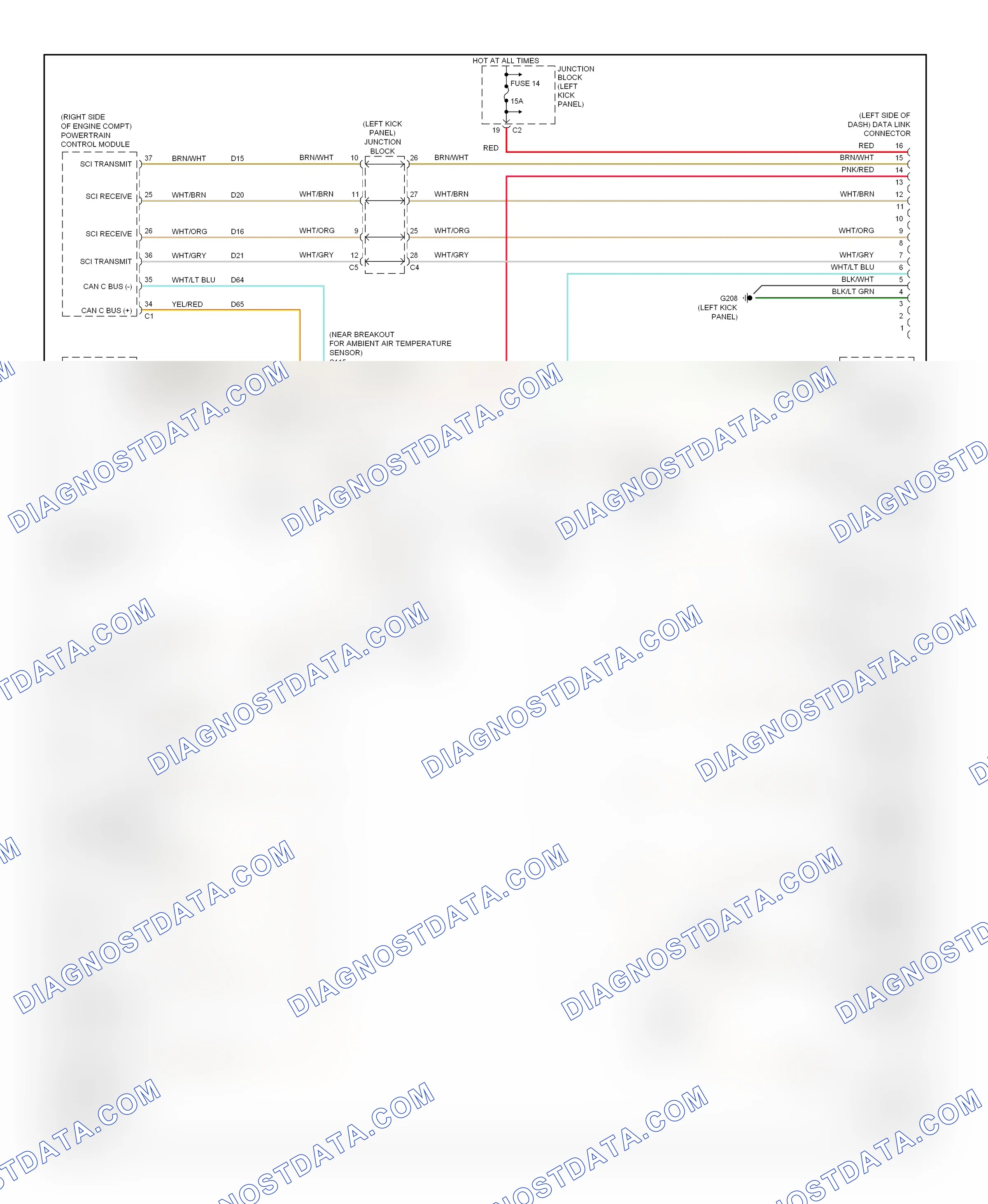 Computer data lines — Computer data lines circuit — Computer data lines circuit. Dodge Durango II (2003-2006)