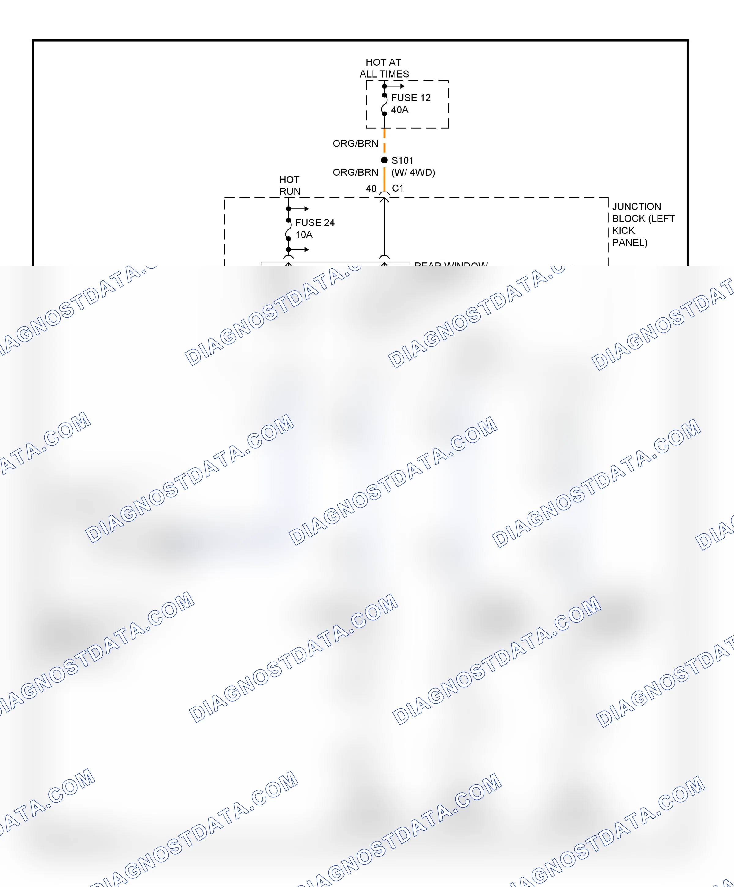 Defoggers — Defoggers circuit — Defoggers circuit. Dodge Durango II (2003-2006)