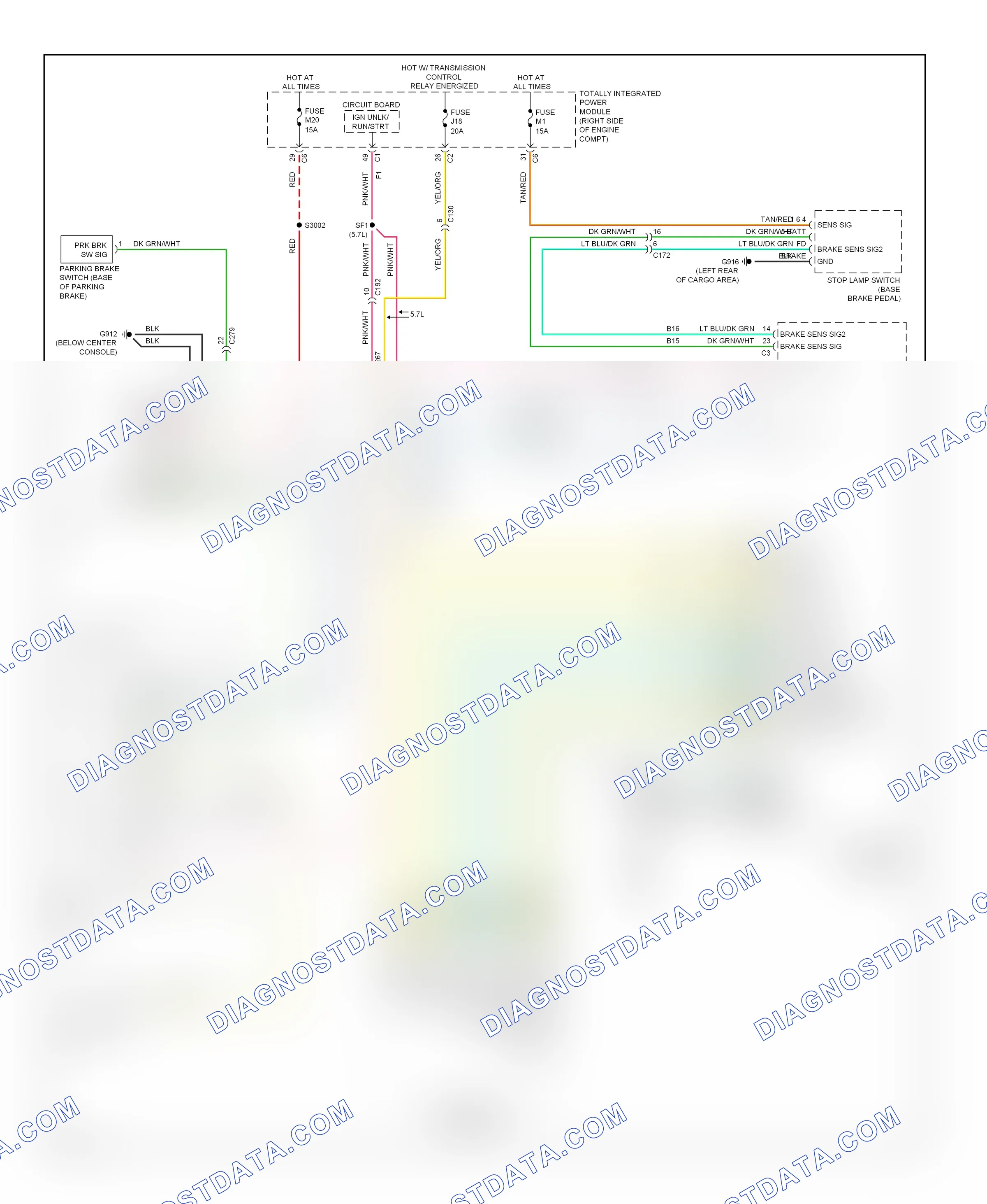 Shift interlock — Shift interlock circuit — Shift interlock circuit. Dodge Durango III (2010-2013)