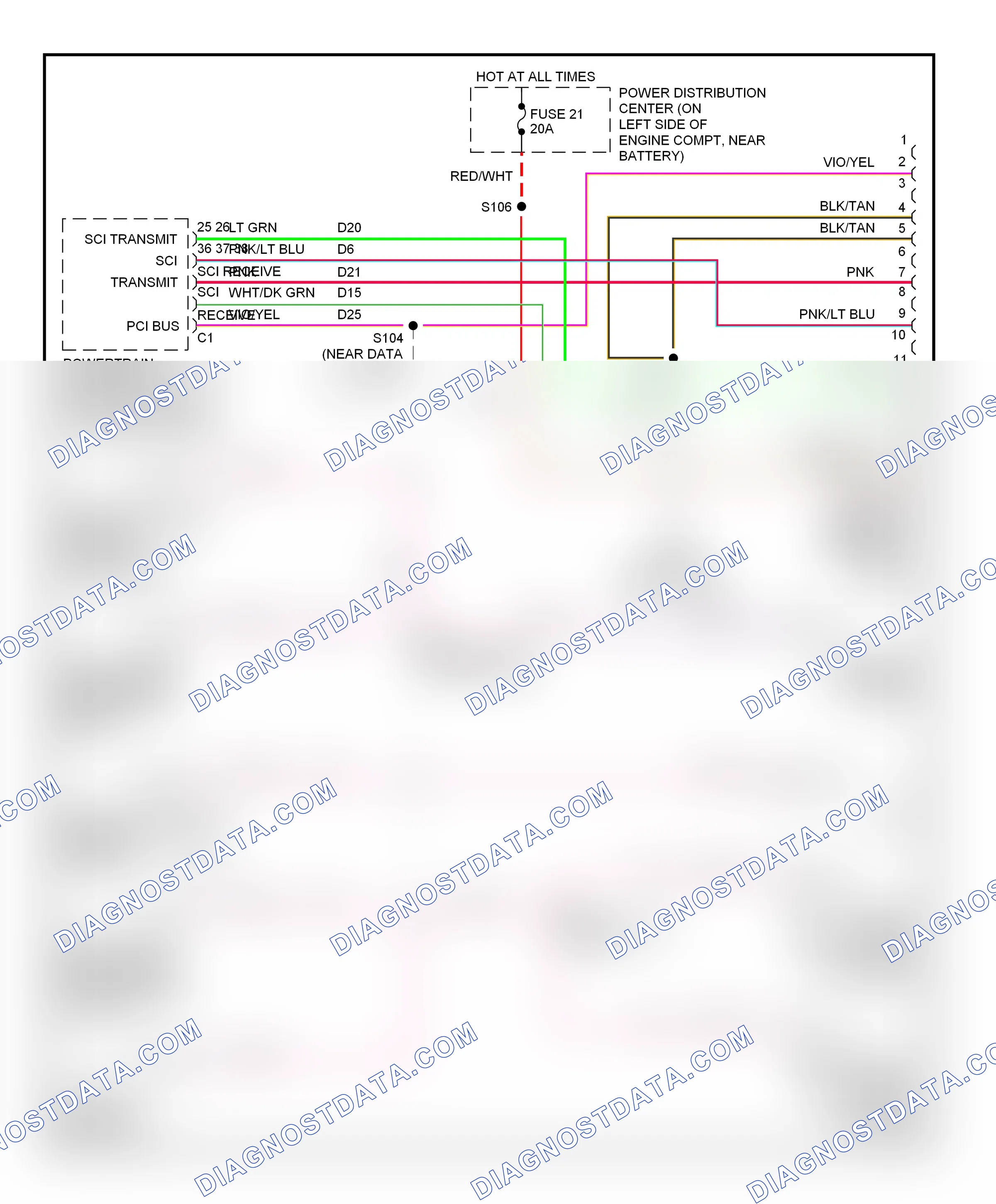 Computer data lines — Computer data lines circuit — Computer data lines circuit. Dodge Neon II (1999-2005)