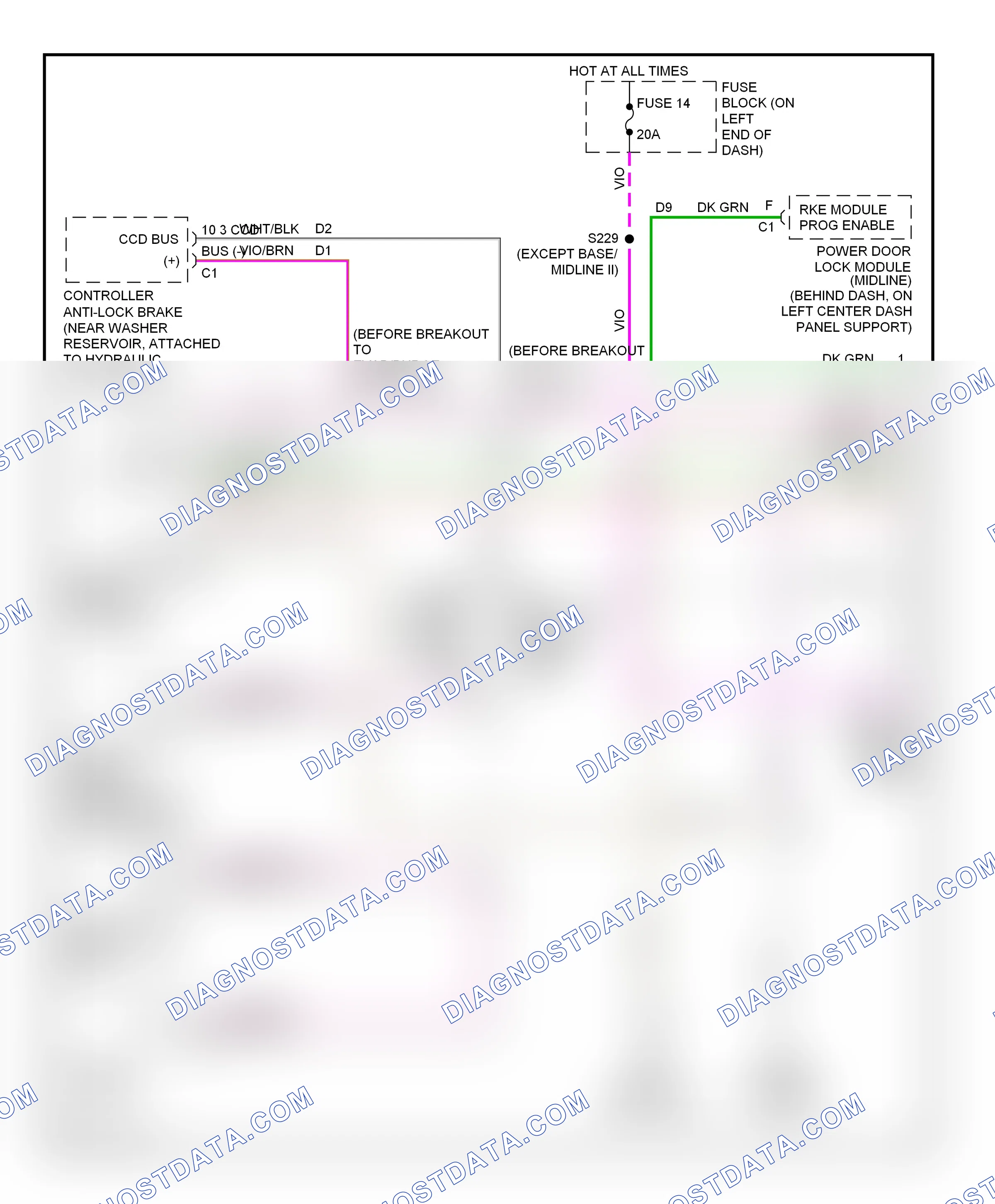 Computer data lines — Computer data lines circuit — Computer data lines circuit. Dodge Ram Van B3500  (1996-2003)
