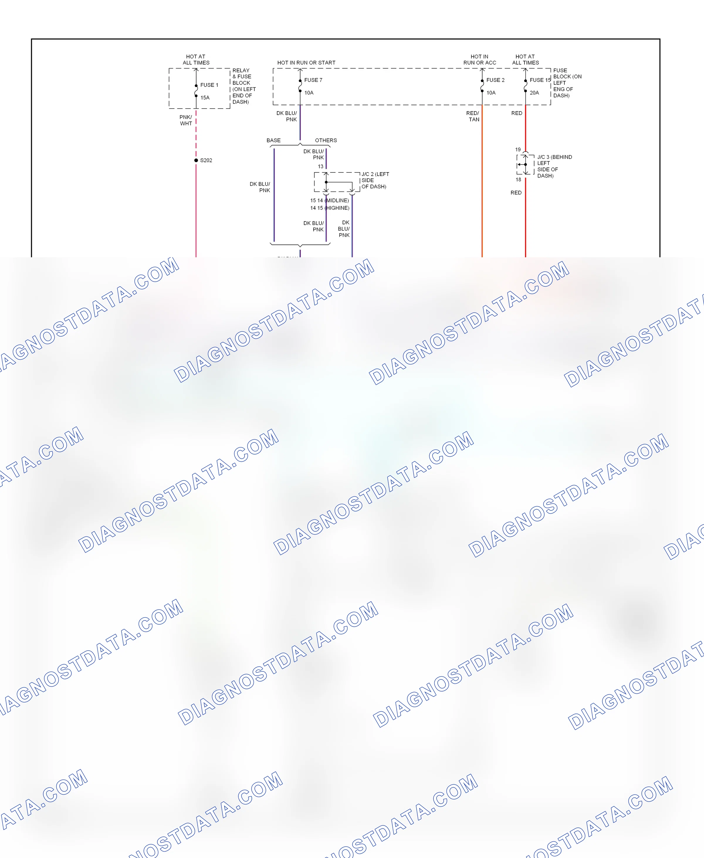Warning systems — Warning system circuits — Warning system circuits. Dodge Ram Wagon B2500  (1996-2002)