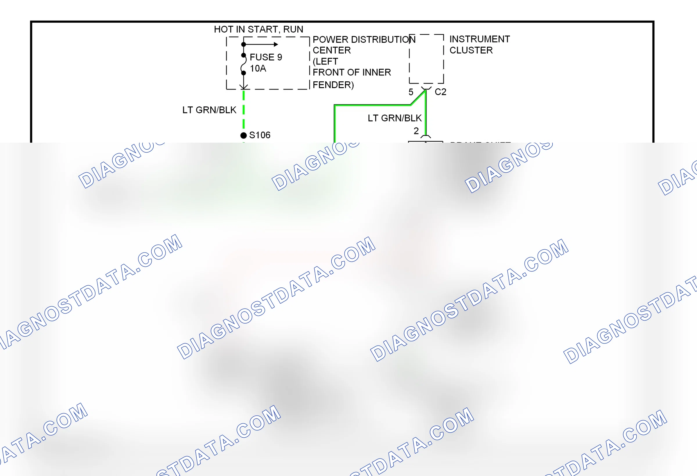 Shift interlock — Shift interlock circuit — Shift interlock circuit. Dodge Stratus I (1995-2000)