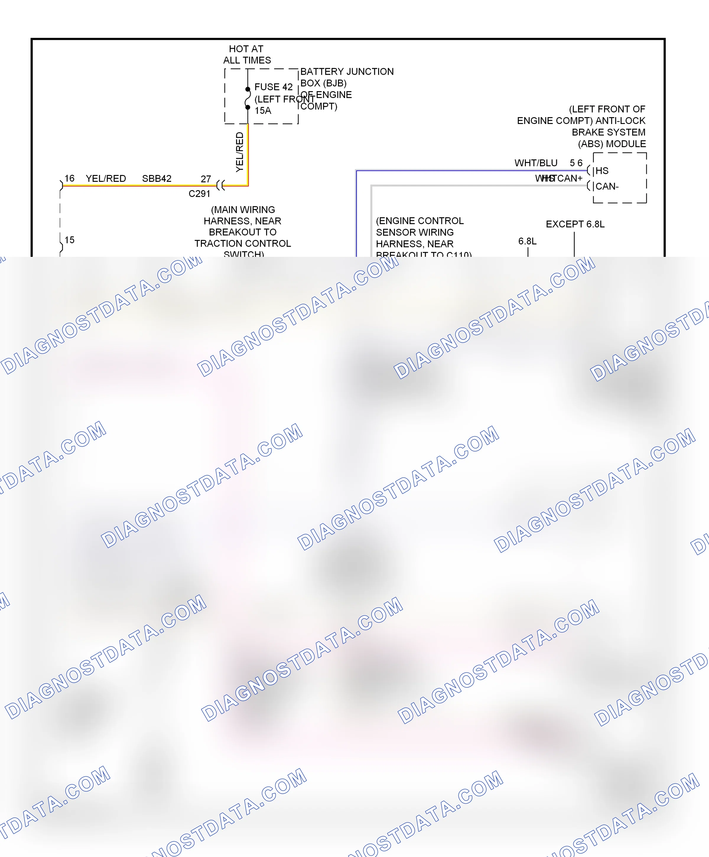 Computer data lines — Computer data lines circuit, with stripped chassis — Computer data lines circuit, with stripped chassis. Ford Econoline E150  (1997-2012)