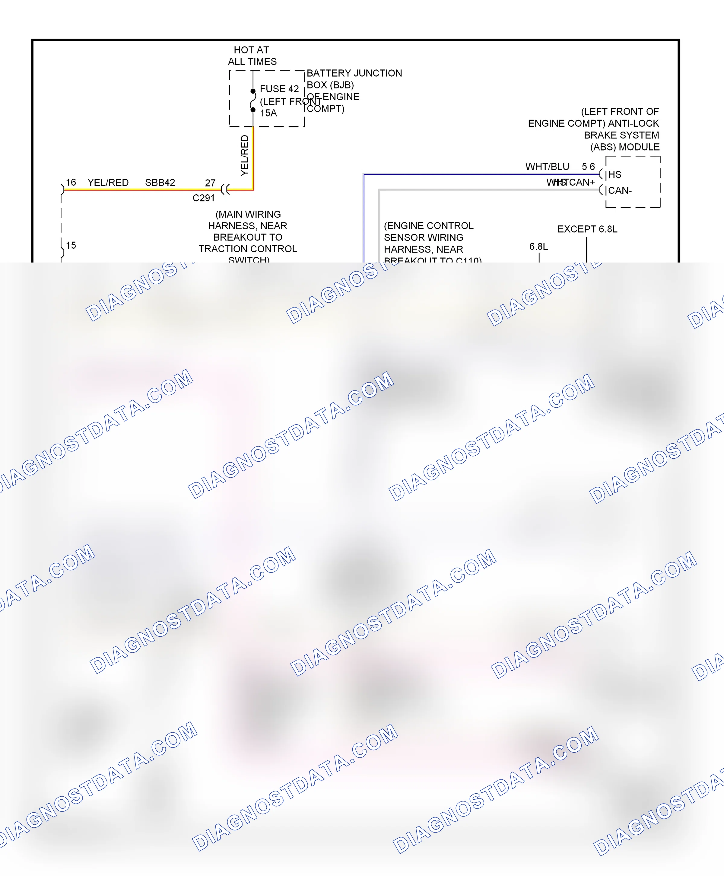 Computer data lines — Computer data lines circuit, with stripped chassis — Computer data lines circuit, with stripped chassis. Ford Econoline E250  (1997-2012)