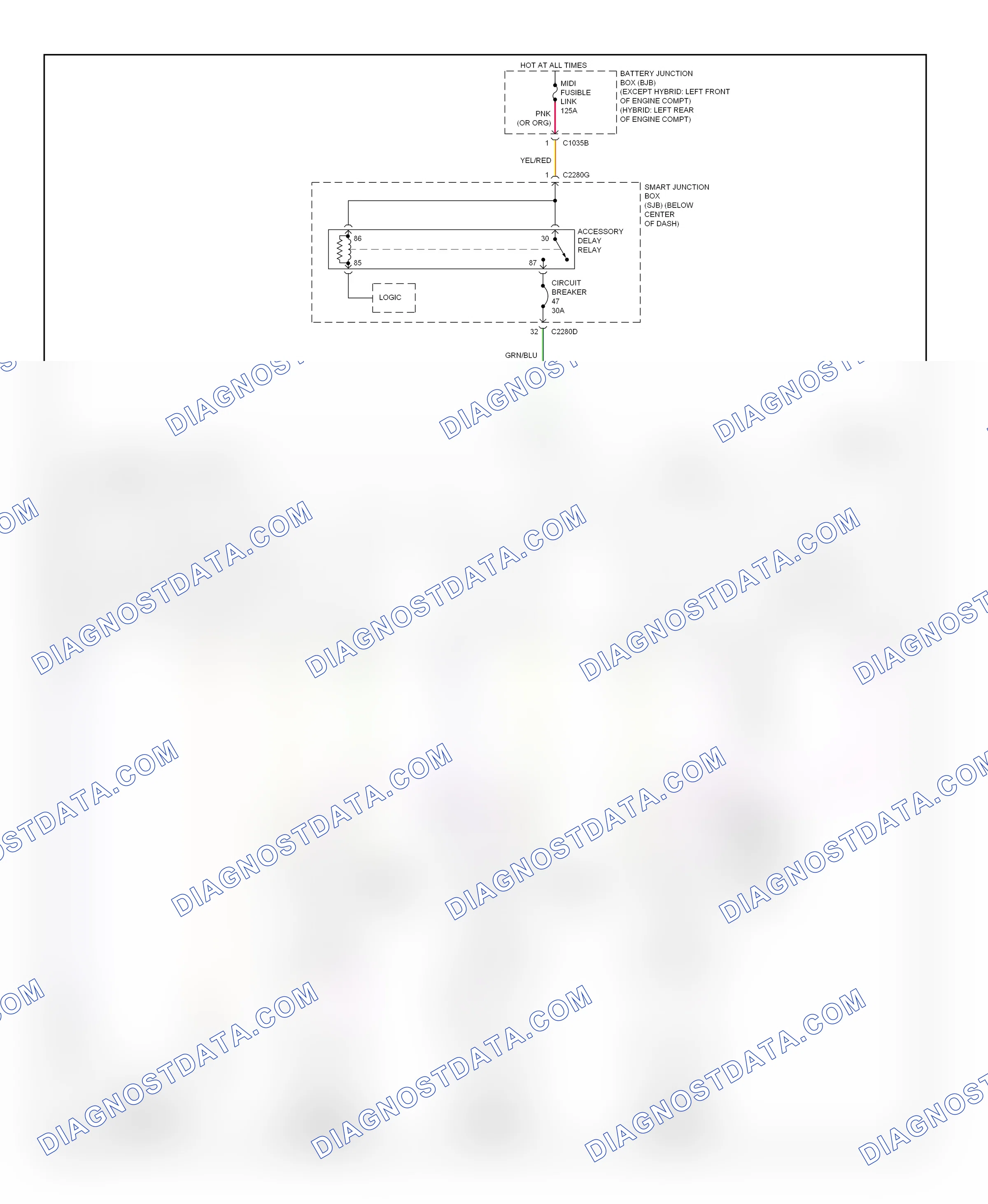 Power windows — Power windows circuit — Power windows circuit. Ford Escape II (2007-2012)