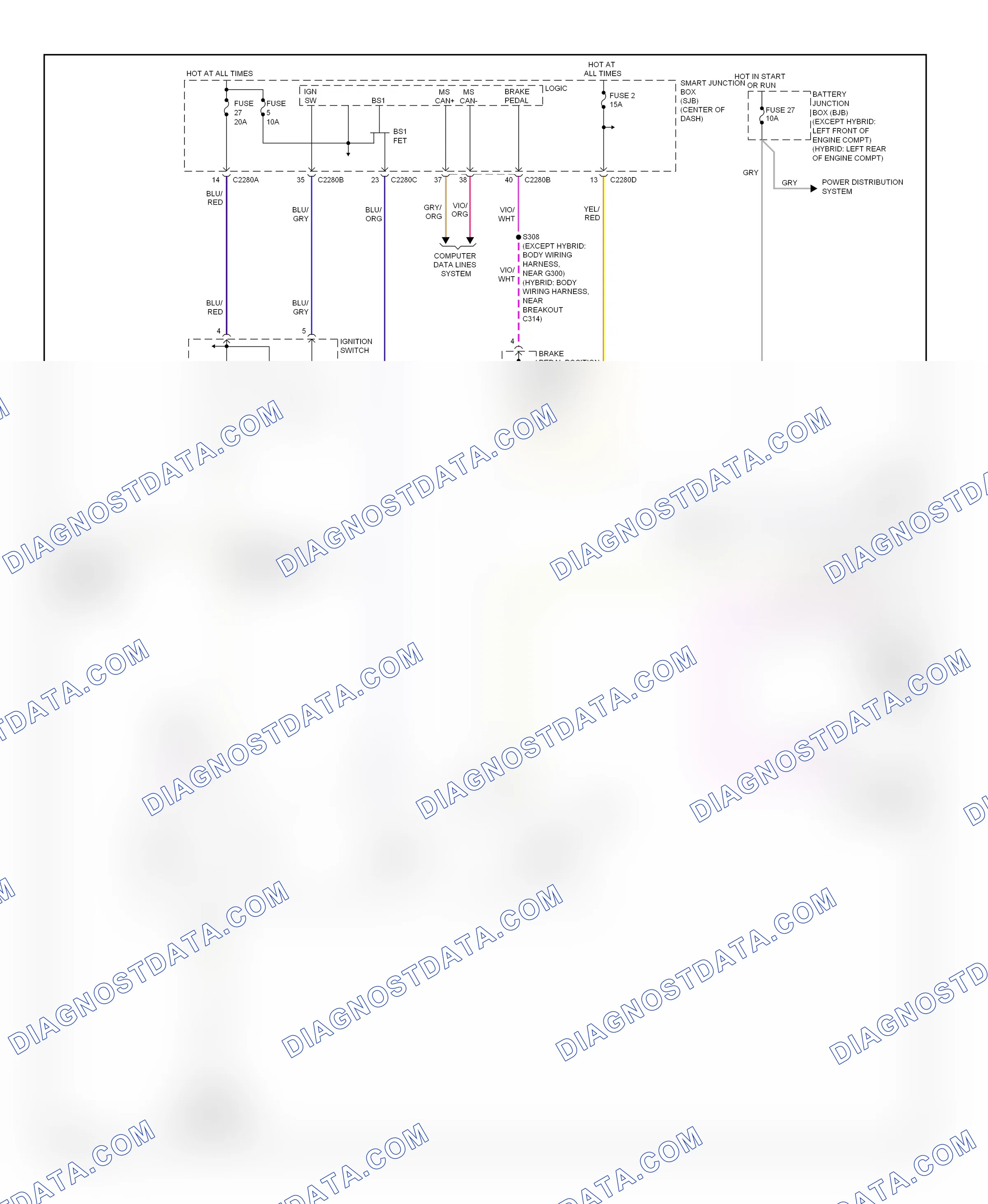 Shift interlock — Shift interlock circuit — Shift interlock circuit. Ford Escape II (2007-2012)