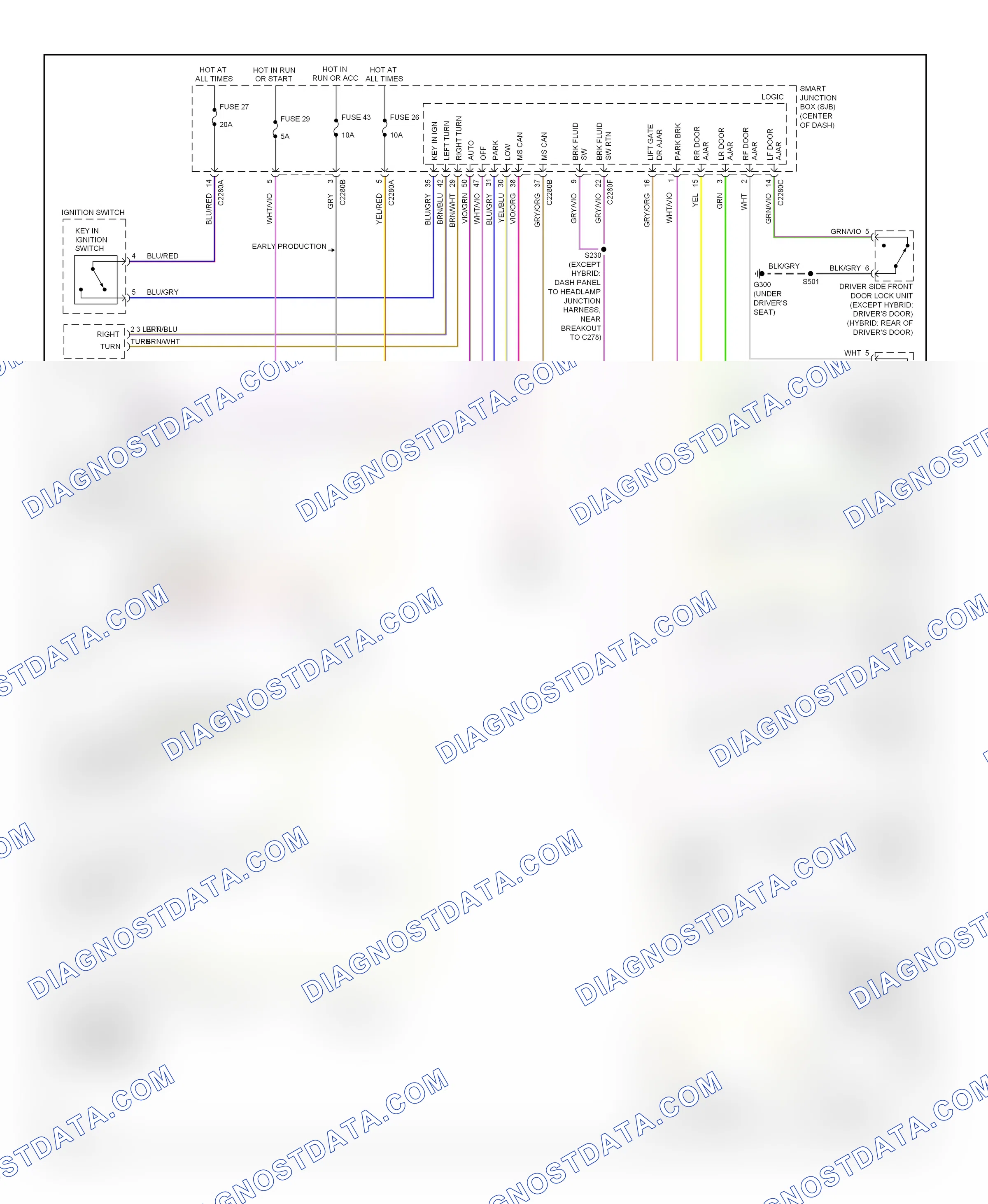 Warning systems — Warning systems circuit — Warning systems circuit. Ford Escape II (2007-2012)