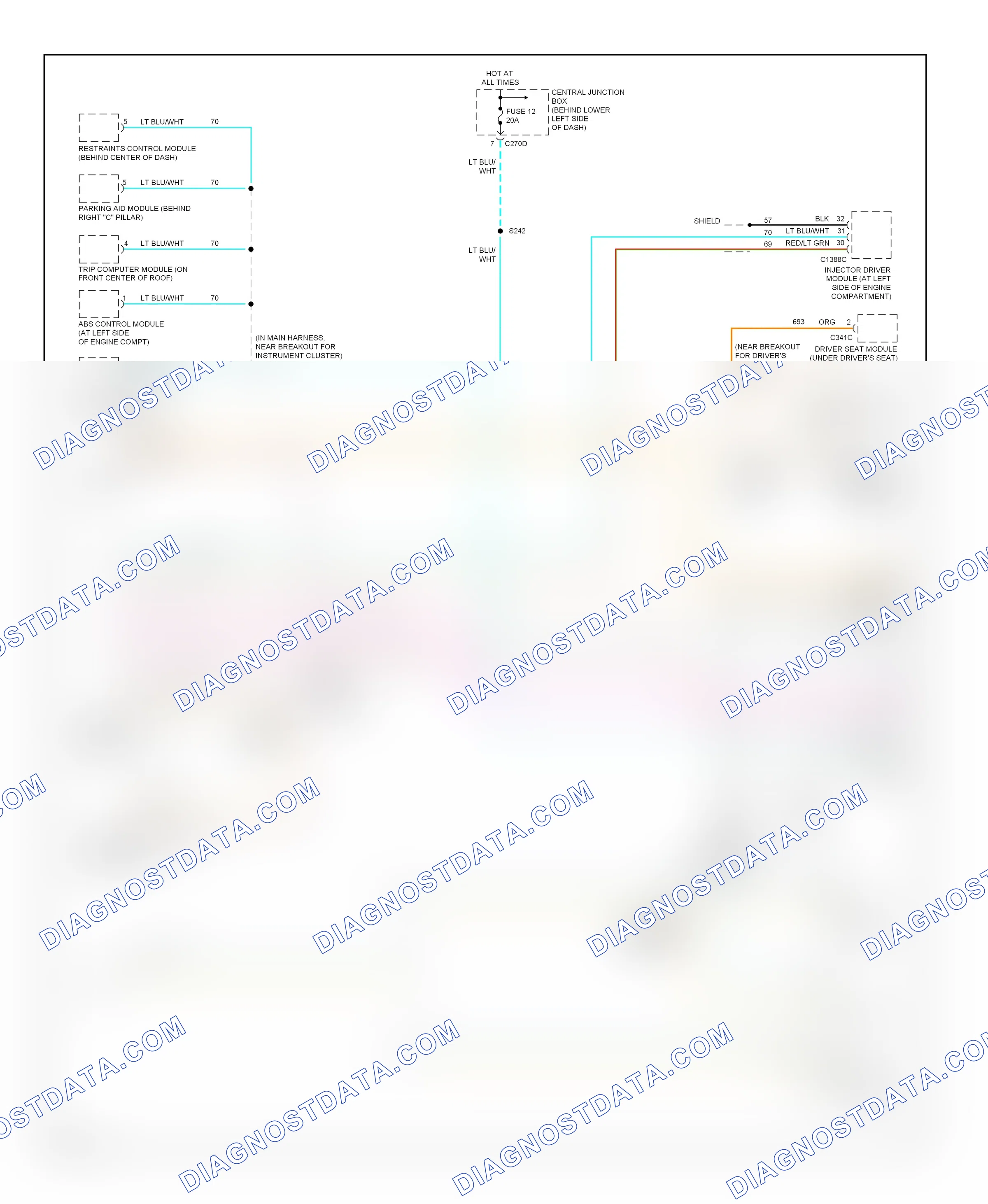 Computer data lines — Computer data lines circuit — Computer data lines circuit. Ford Excursion I (1999-2005)