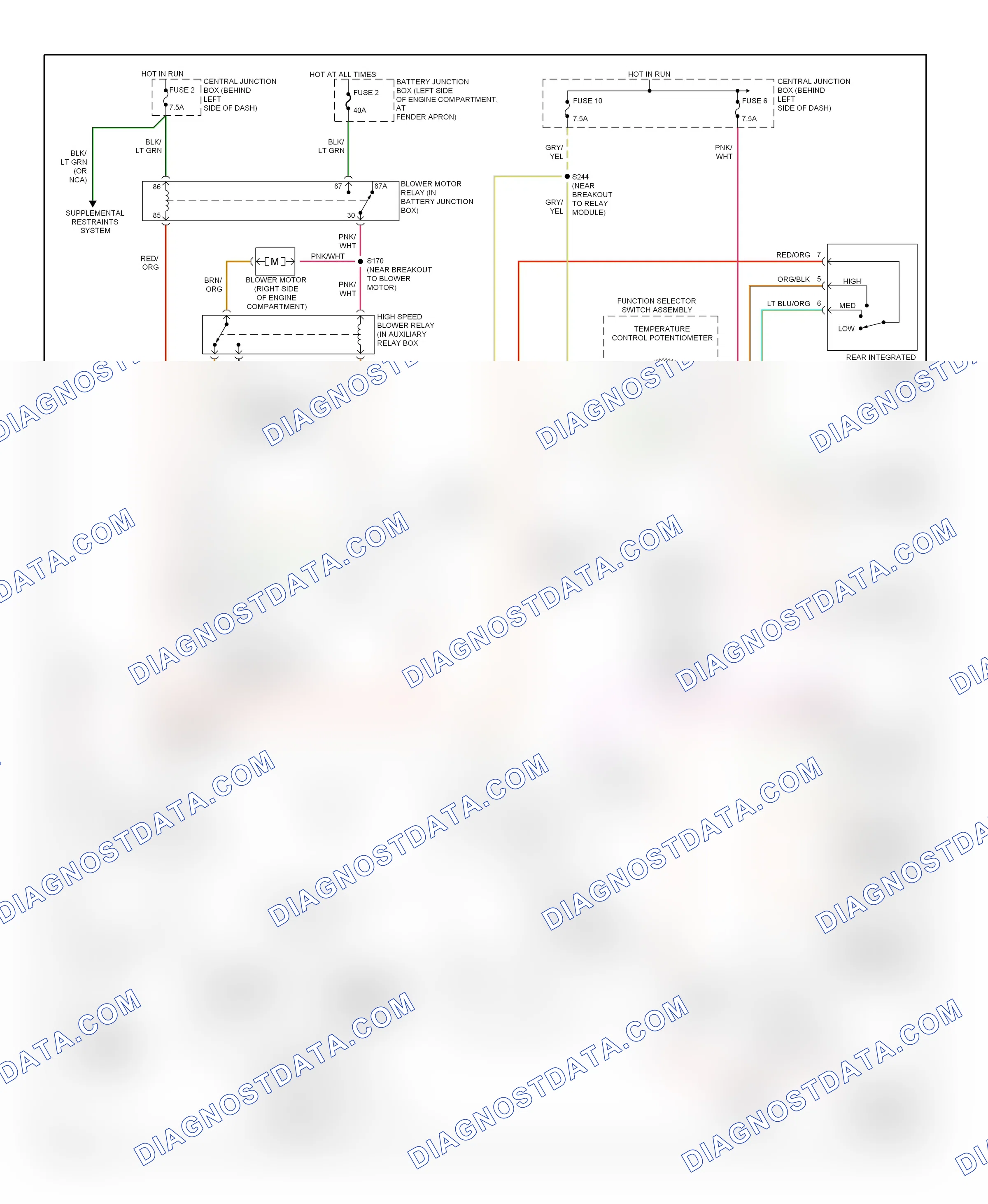 Air conditioning — Manual a/c circuit — Manual a/c circuit. Ford Explorer II (1994-2003)