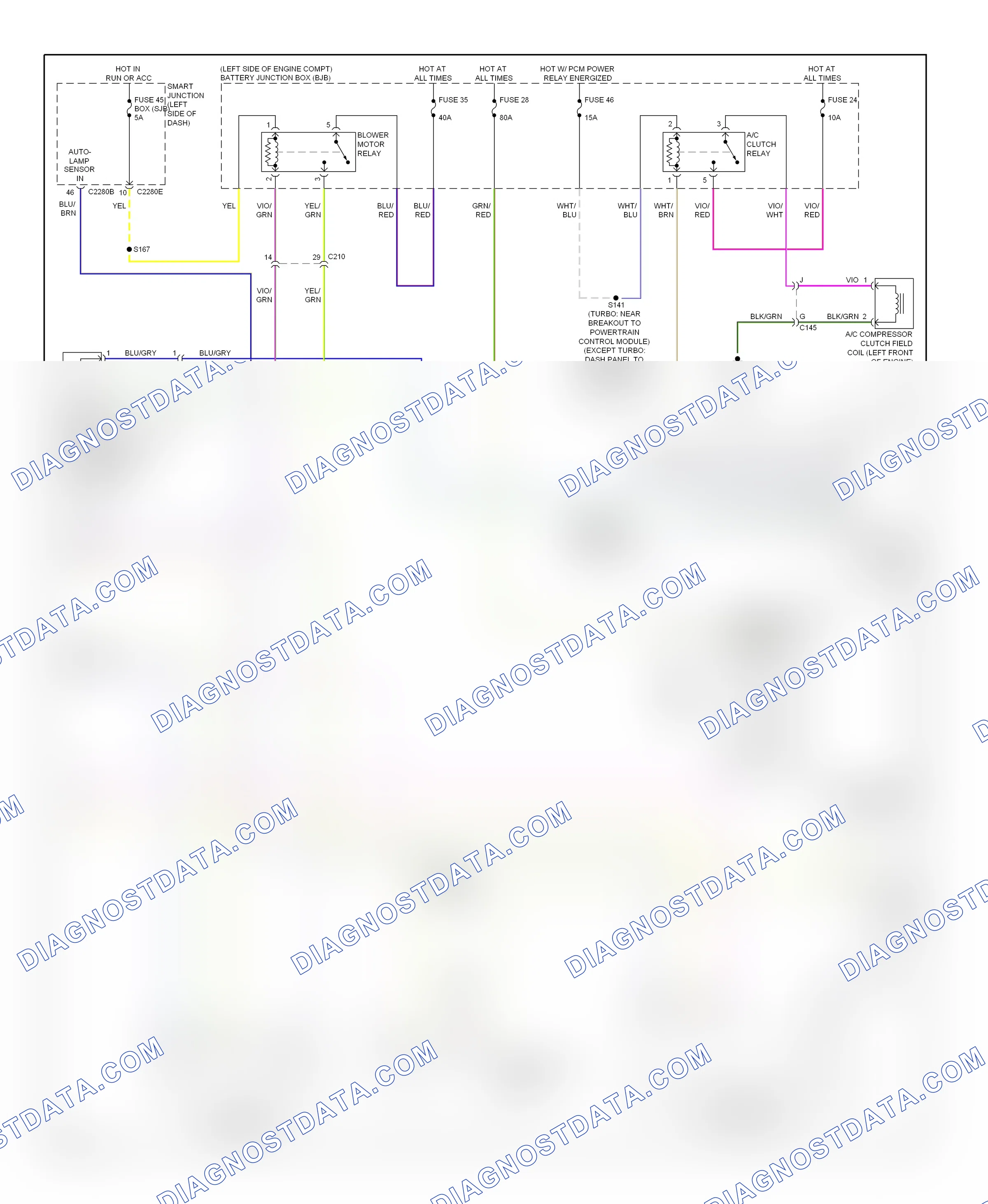 Air conditioning — Automatic a/c circuit — Automatic a/c circuit (2 of 2). Ford Flex I (2008-2013)