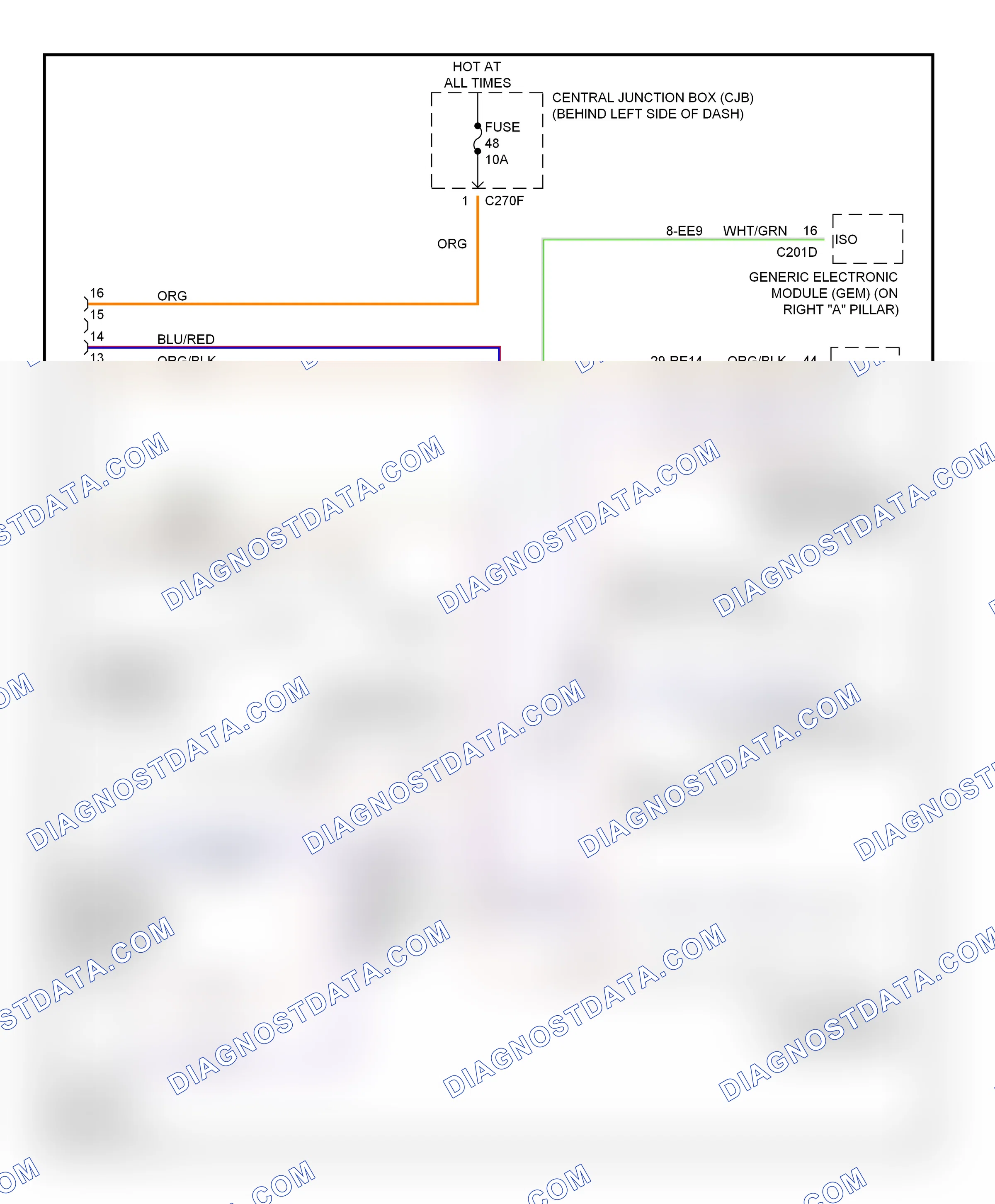 Computer data lines — Computer data lines circuit — Computer data lines circuit. Ford Focus I facelift (2001-2007)