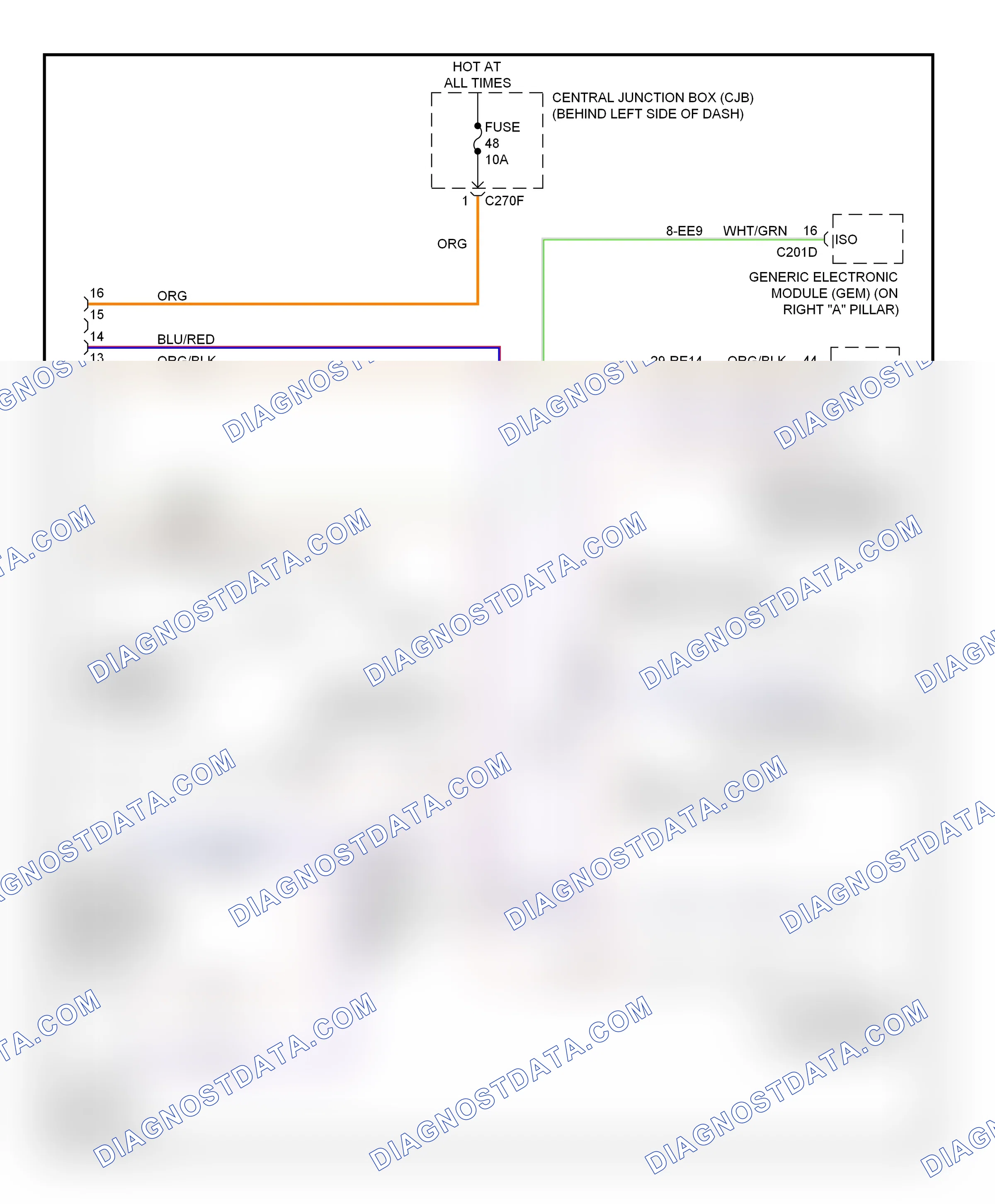 Computer data lines — Computer data lines circuit — Computer data lines circuit. Ford Focus II (2005-2008)