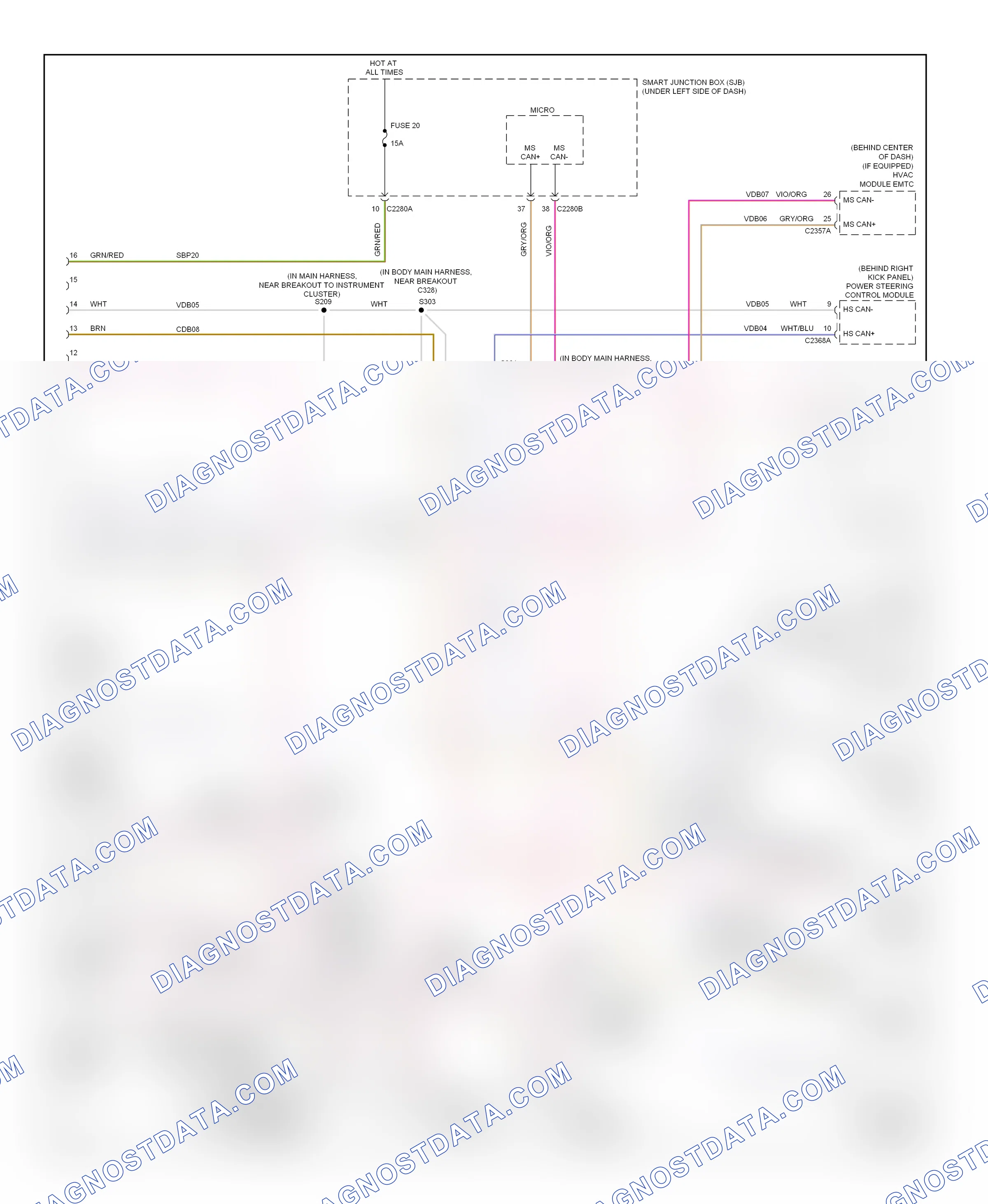 Computer data lines — Computer data lines circuit — Computer data lines circuit. Ford Taurus V (2007-2009)