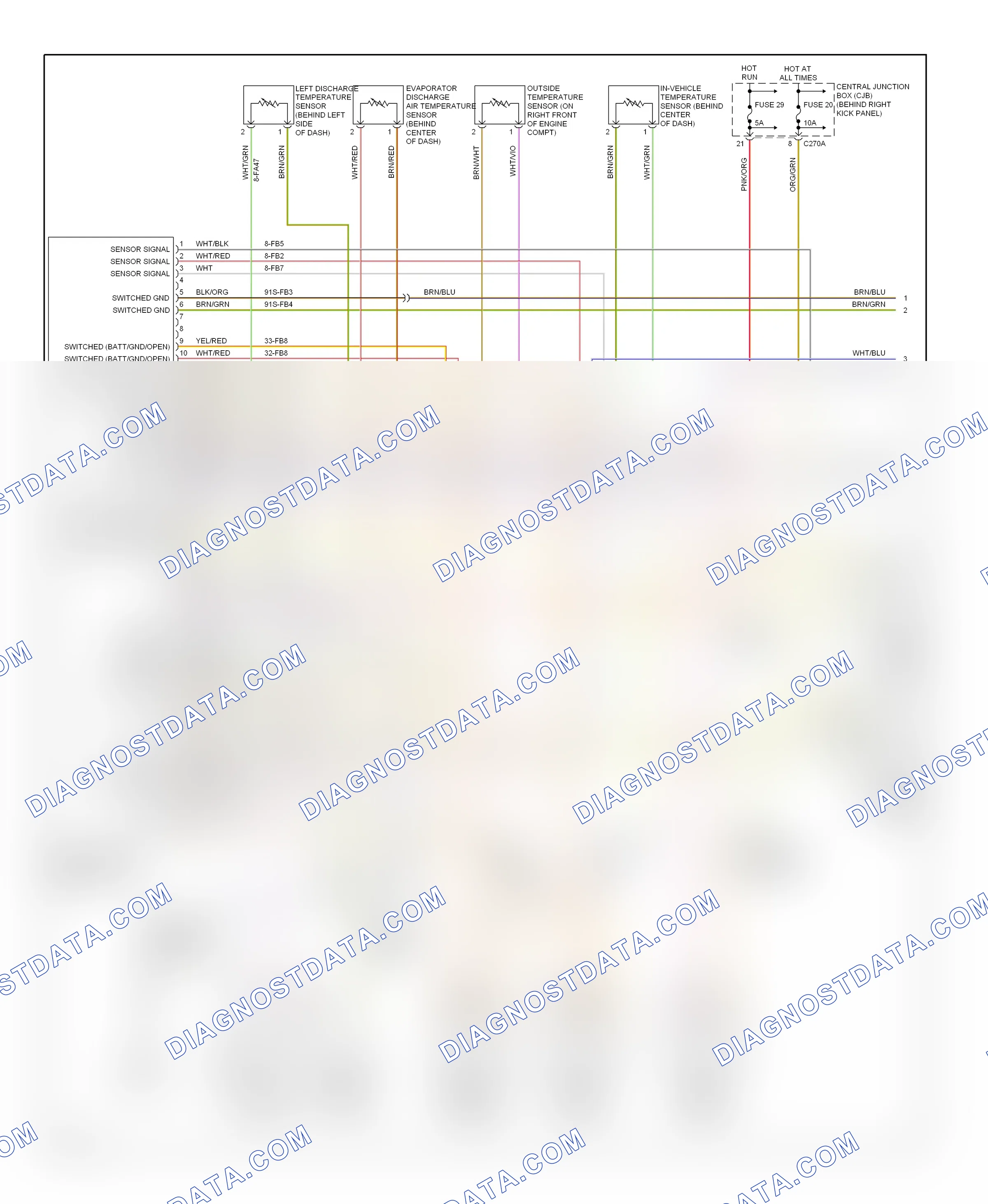 Air conditioning — Automatic a/c circuit — Automatic a/c circuit (1 of 2). Ford Thunderbird XI (2000-2005)