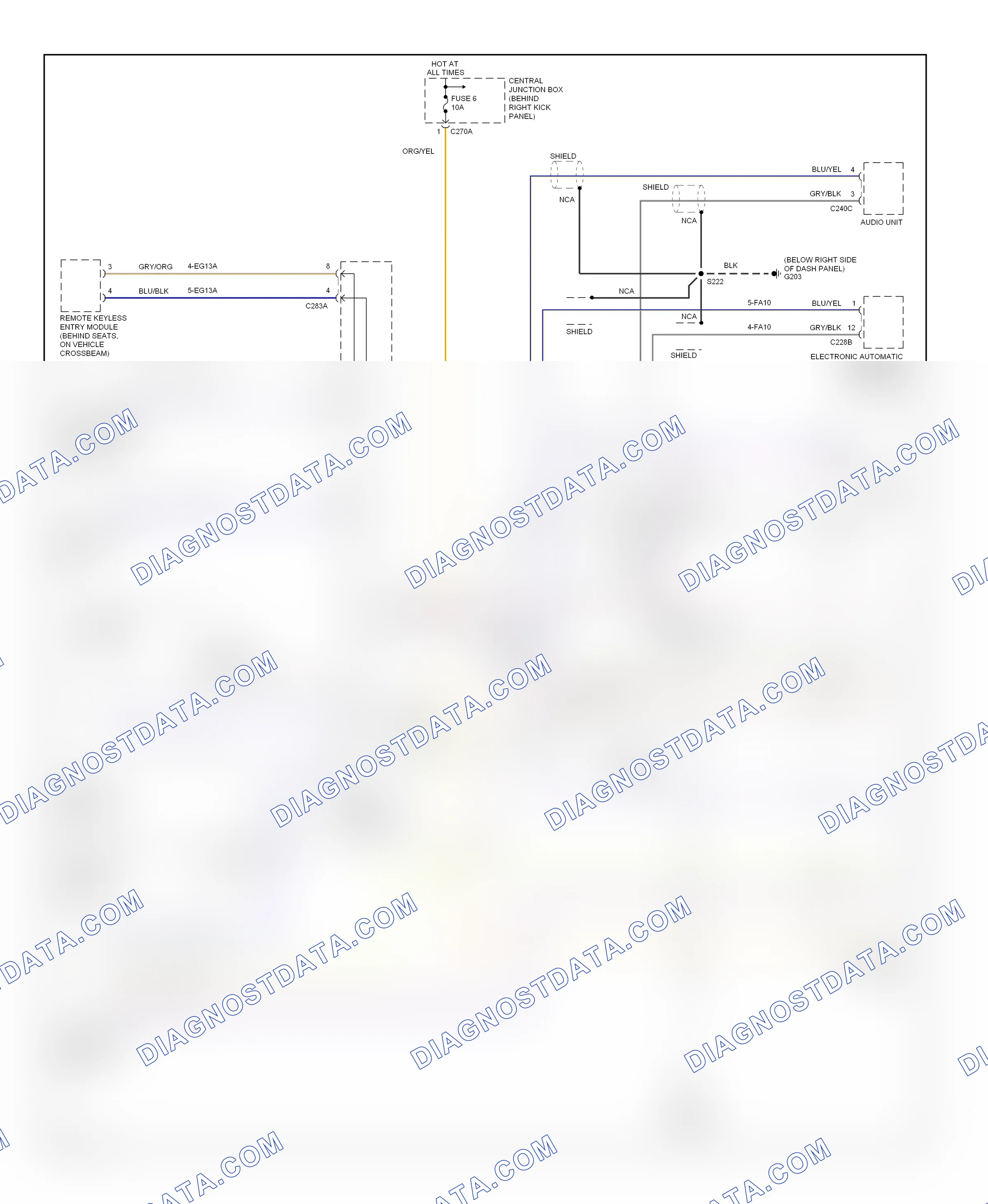 Computer data lines — Computer data lines circuit — Computer data lines circuit. Ford Thunderbird XI (2000-2005)