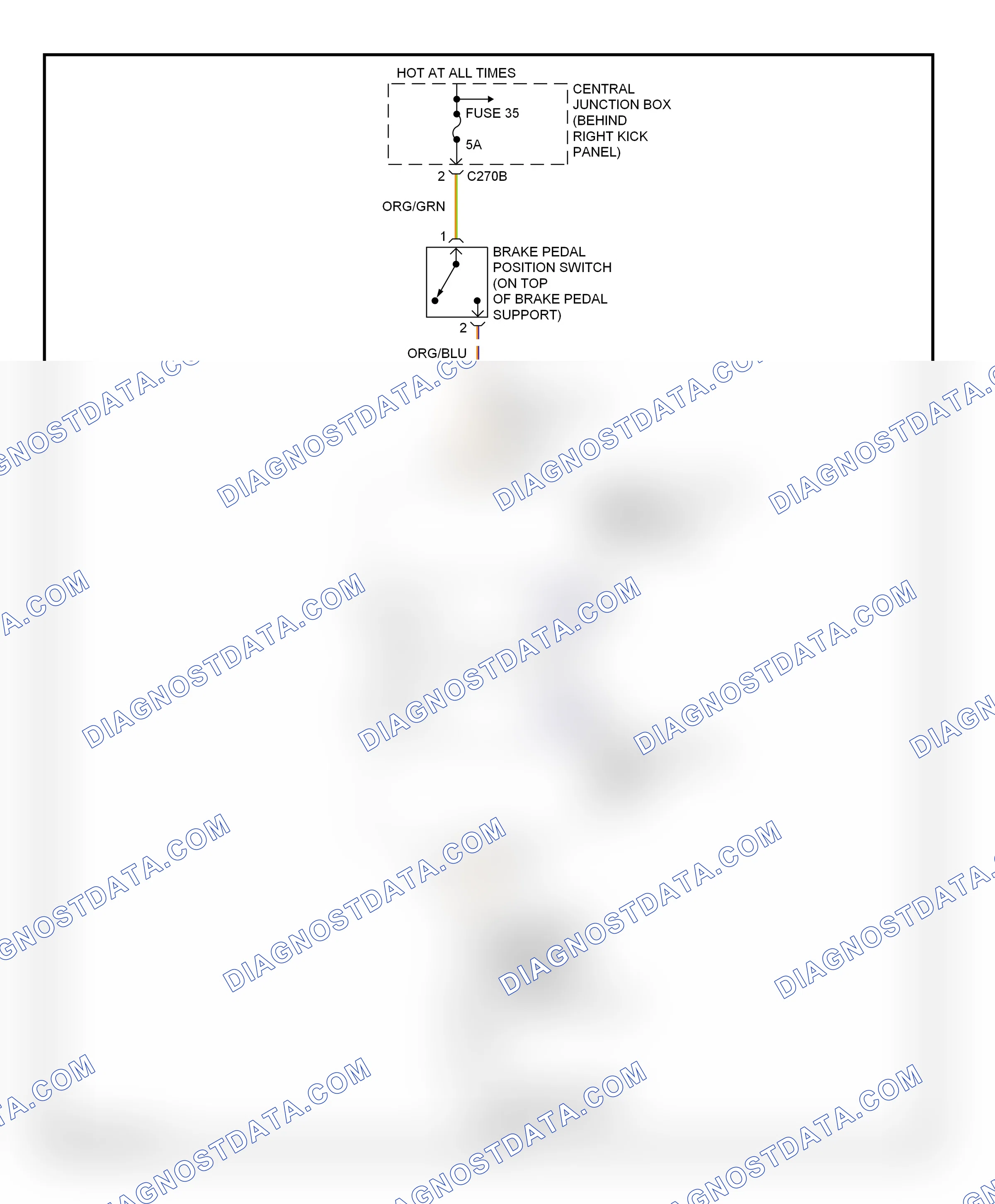 Shift interlock — Shift interlock circuit — Shift interlock circuit. Ford Thunderbird XI (2000-2005)