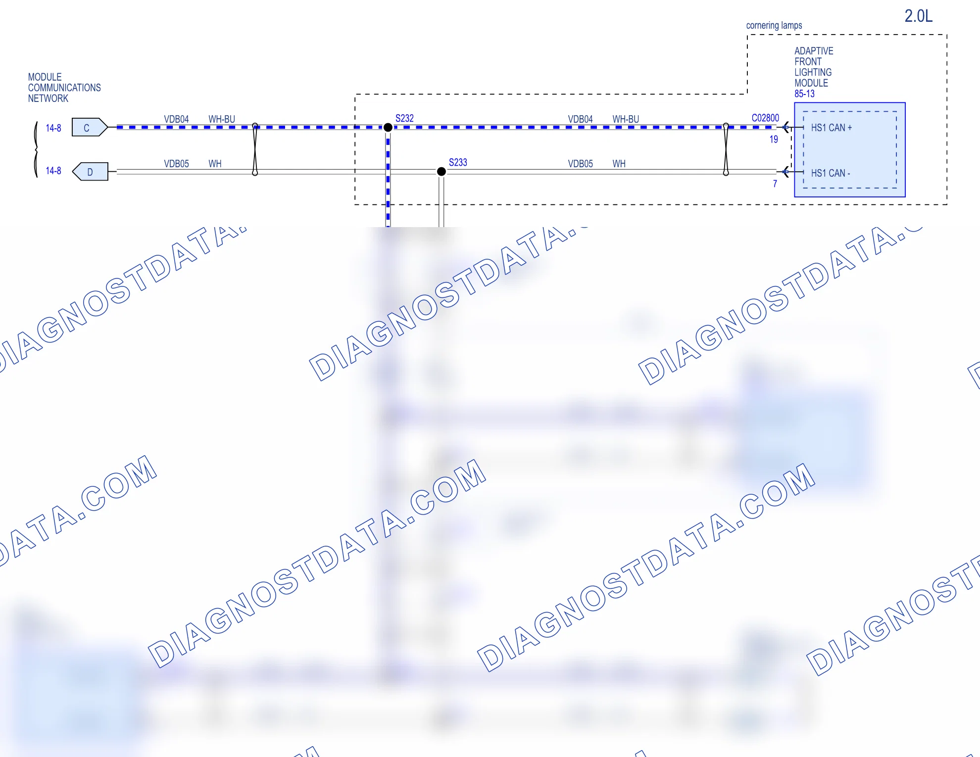 Module Communications Network — configuration: 2.0L — configuration: 2.0L, Diagram 4 of 6. Ford Transit Custom I (2012-2018)
