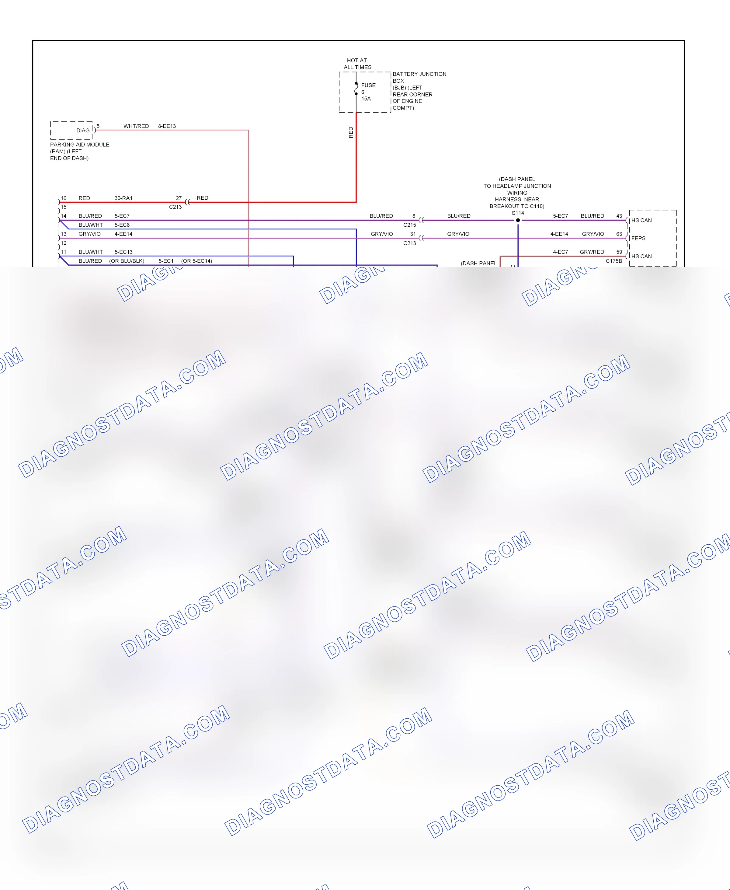 Computer data lines — Computer data lines circuit — Computer data lines circuit. Ford Transit VII (2006-2013)