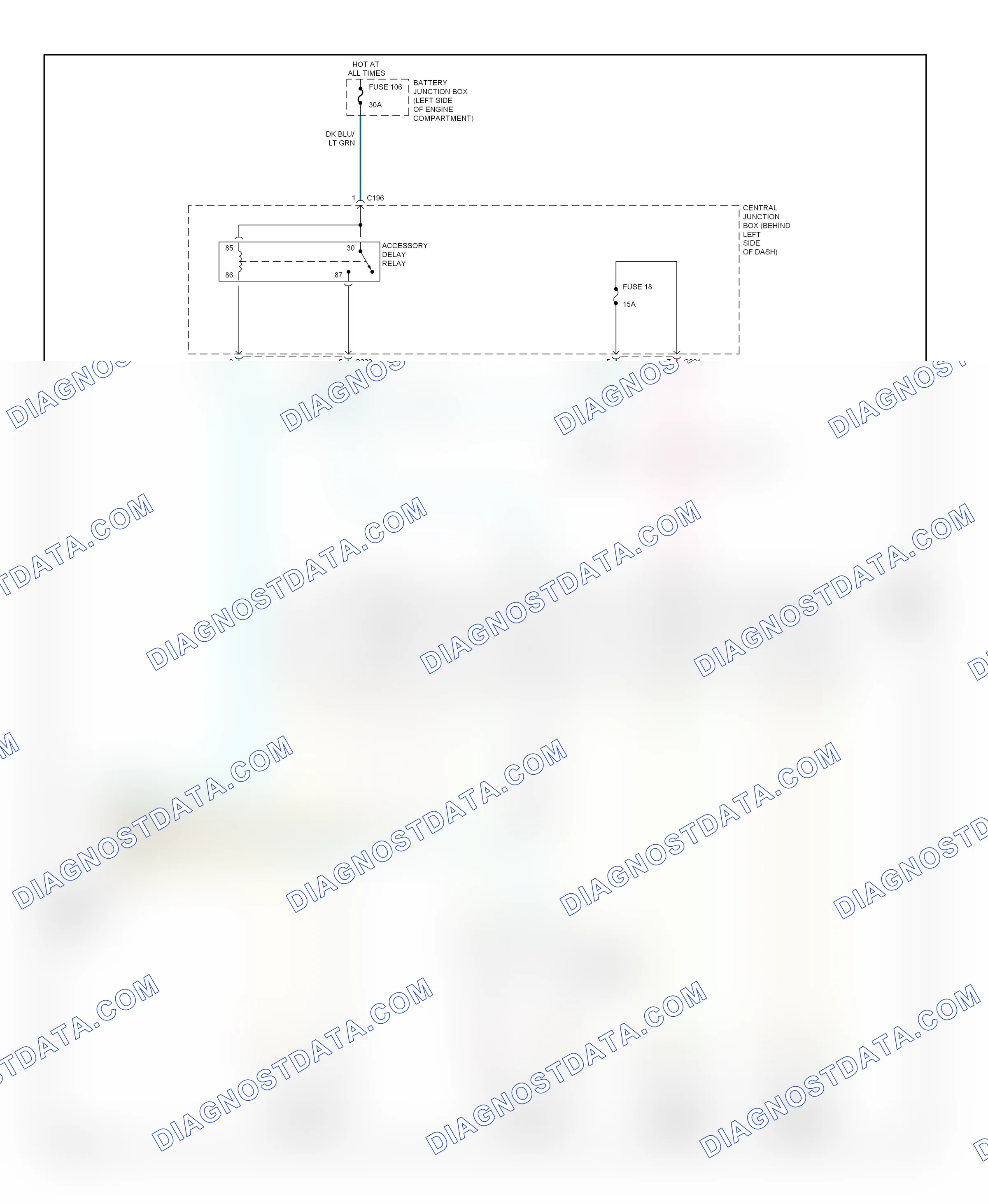 Power windows — Power window circuit — Power window circuit. Ford Windstar I (1994-2003)