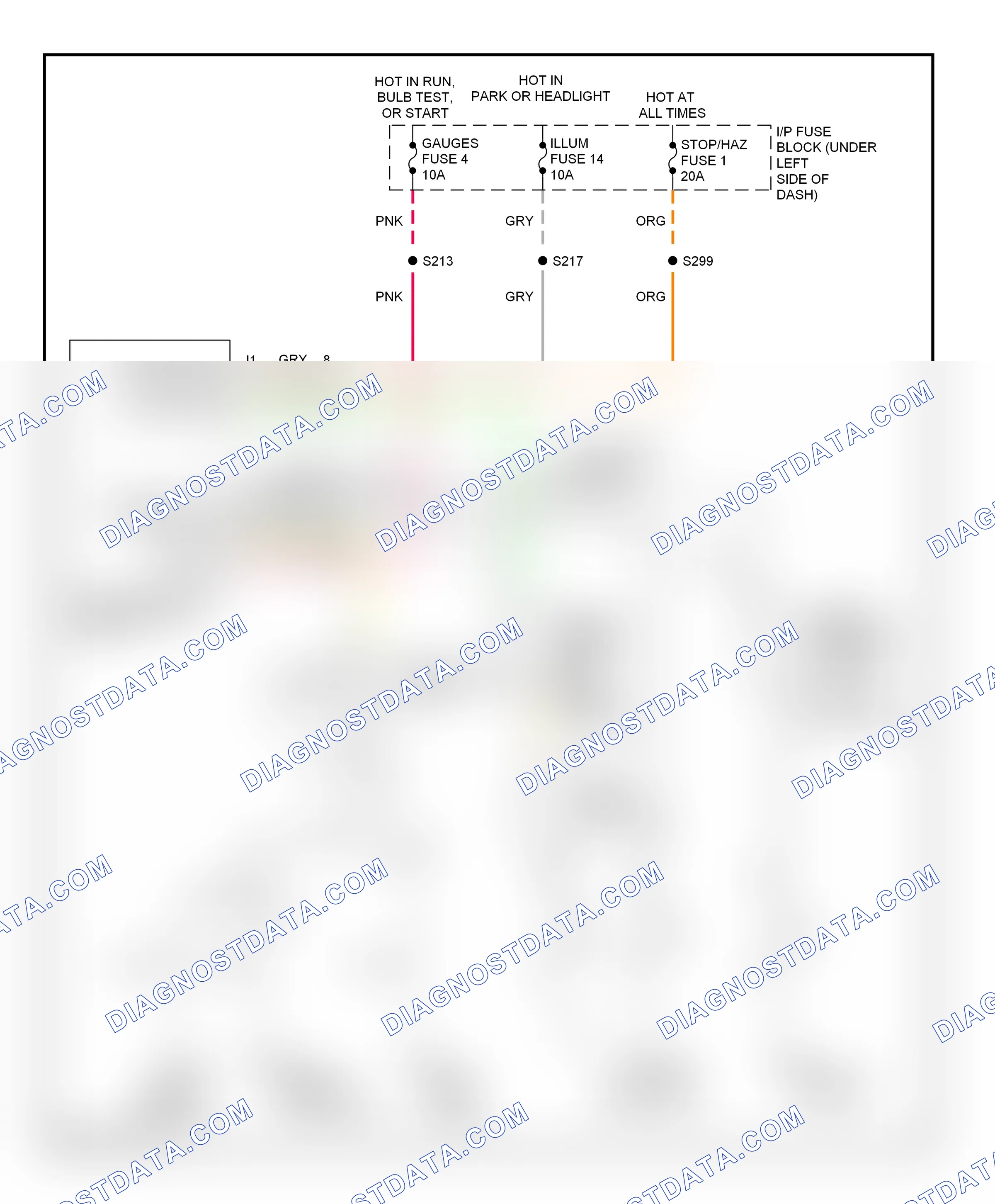 Warning systems — Warning system circuits, base — Warning system circuits, base. GMC C3500 HD  (1991-2000)