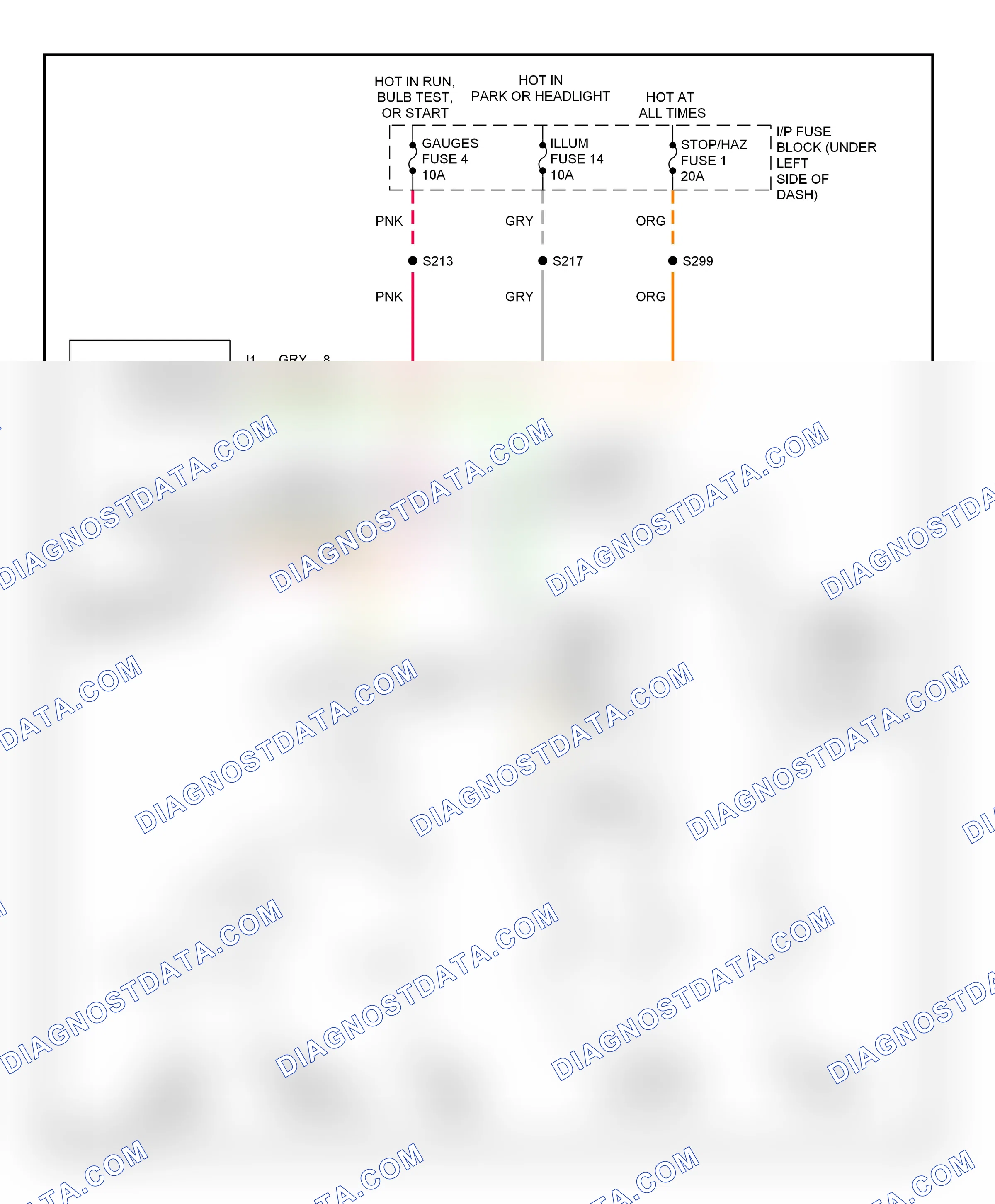 Warning systems — Warning system circuits, base — Warning system circuits, base. GMC Cab & Chassis C2500  (1989-2000)