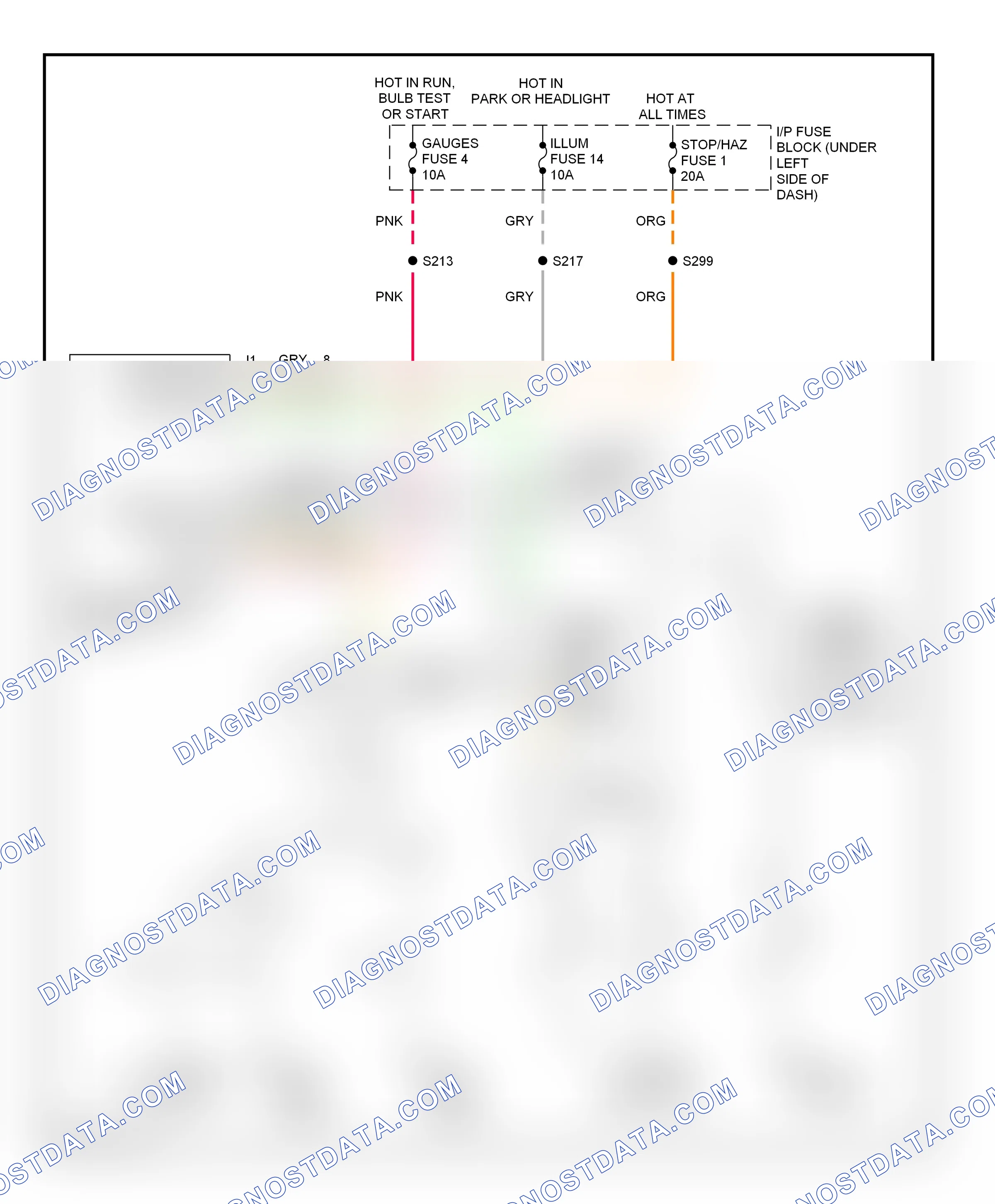 Warning systems — Warning system circuits — Warning system circuits. GMC Cab & Chassis C2500  (1989-2000)