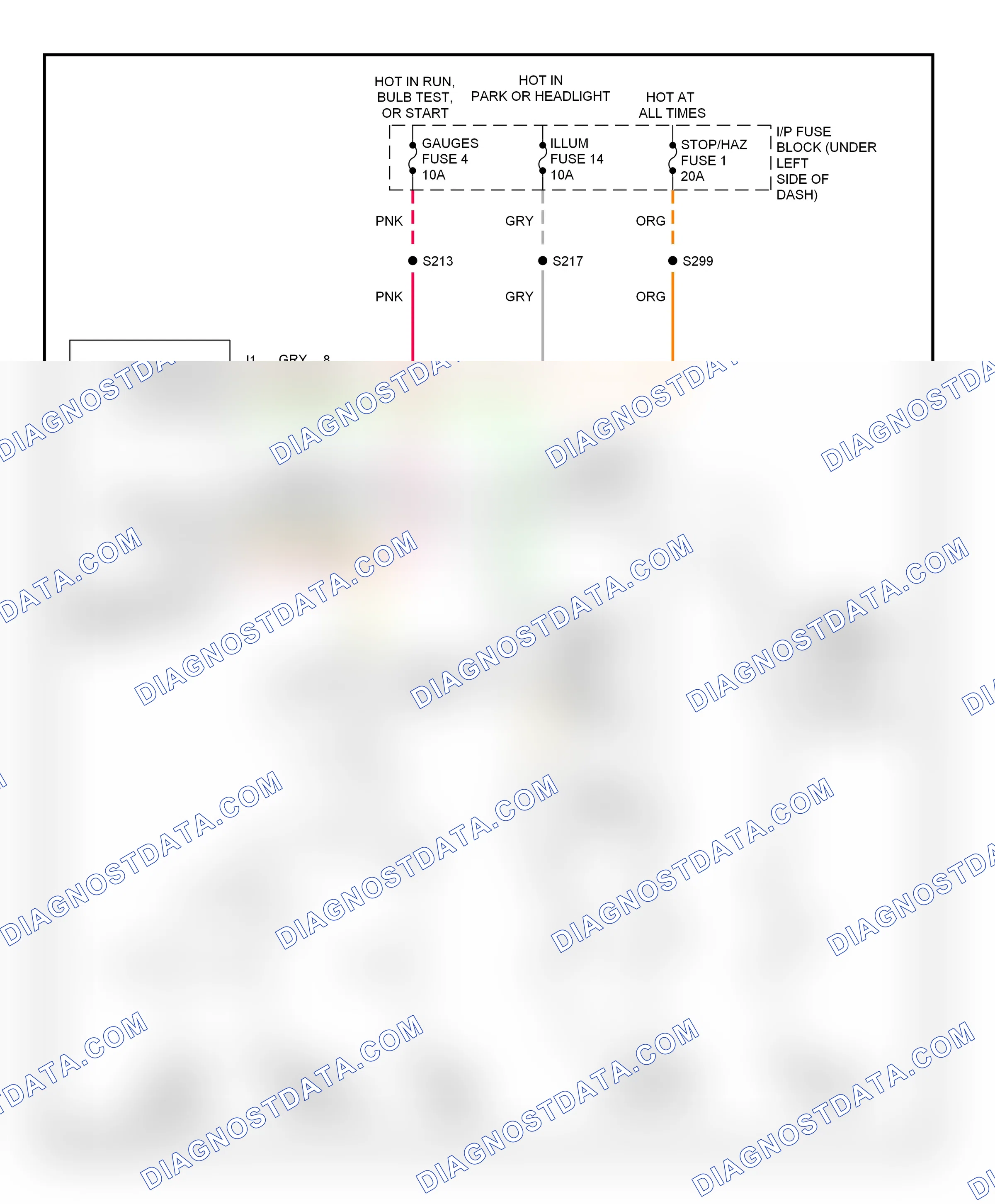Warning systems — Warning system circuits, base — Warning system circuits, base. GMC Cab & Chassis C3500  (1985-2000)