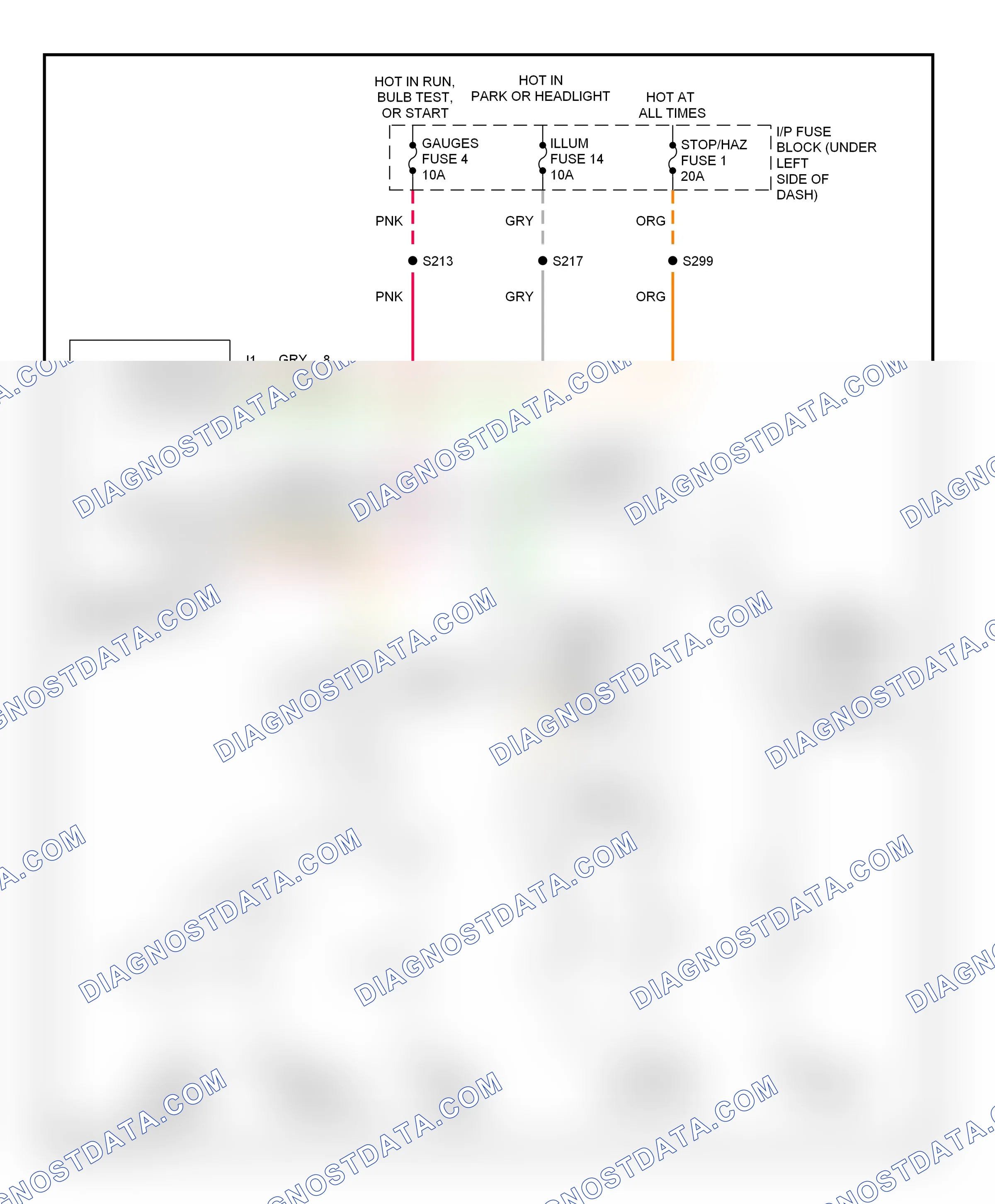 Warning systems — Warning system circuits, base — Warning system circuits, base. GMC Cab & Chassis K2500  (1989-2000)