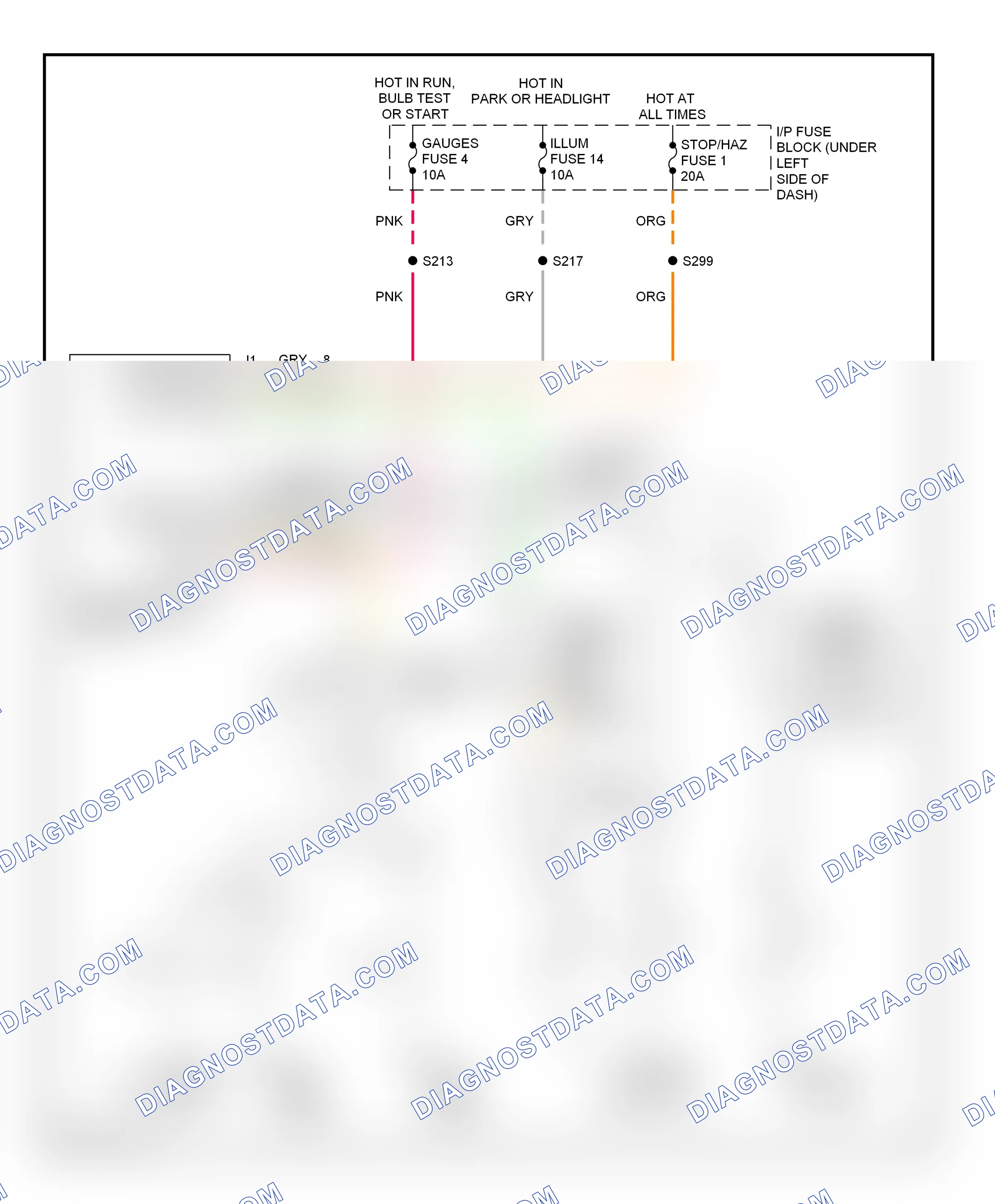 Warning systems — Warning system circuits — Warning system circuits. GMC Cab & Chassis K2500  (1989-2000)
