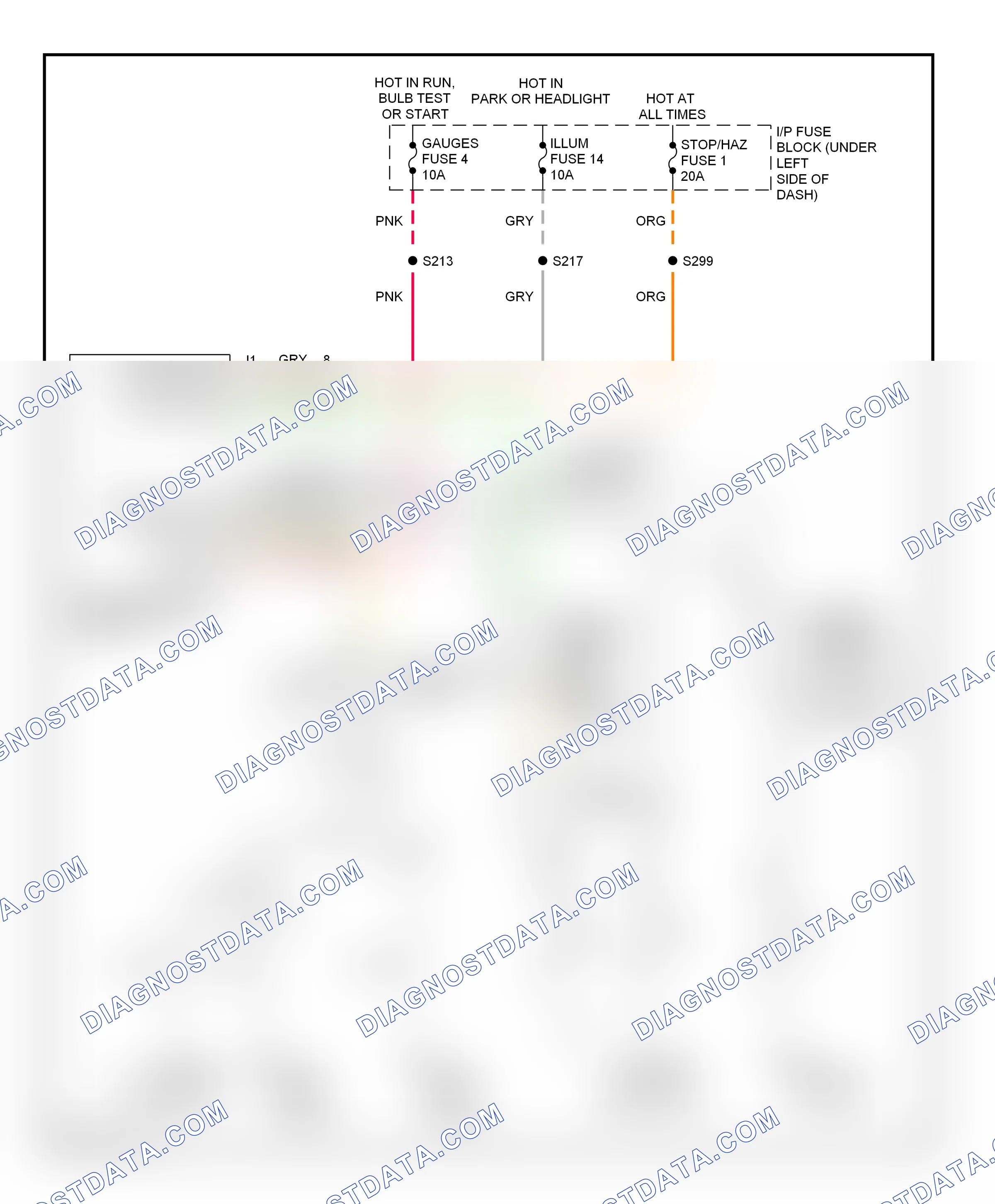 Warning systems — Warning system circuits — Warning system circuits. GMC Cab & Chassis K3500  (1985-2000)