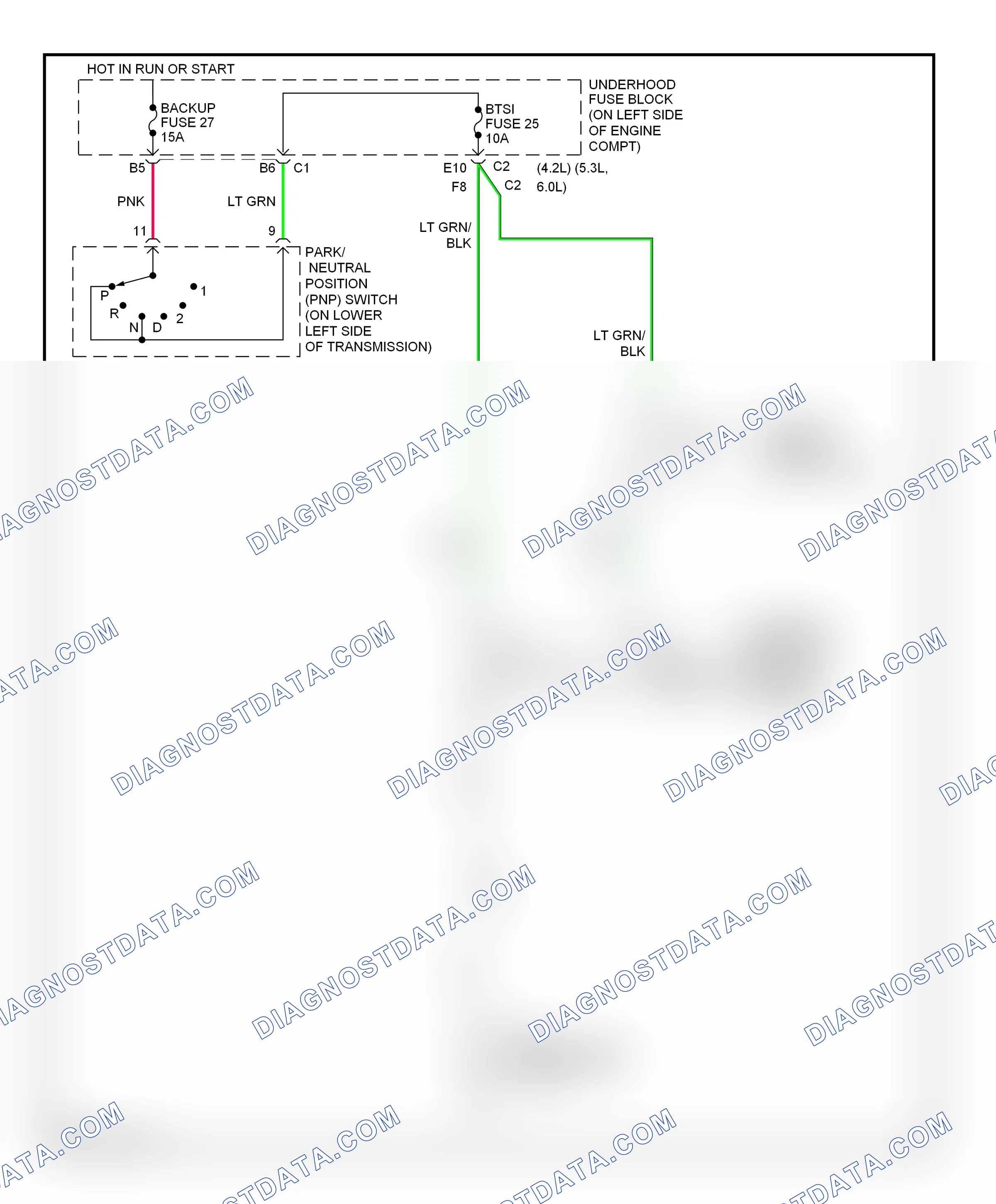 Shift interlock — Shift interlock circuit — Shift interlock circuit. GMC Envoy II (2001-2009)