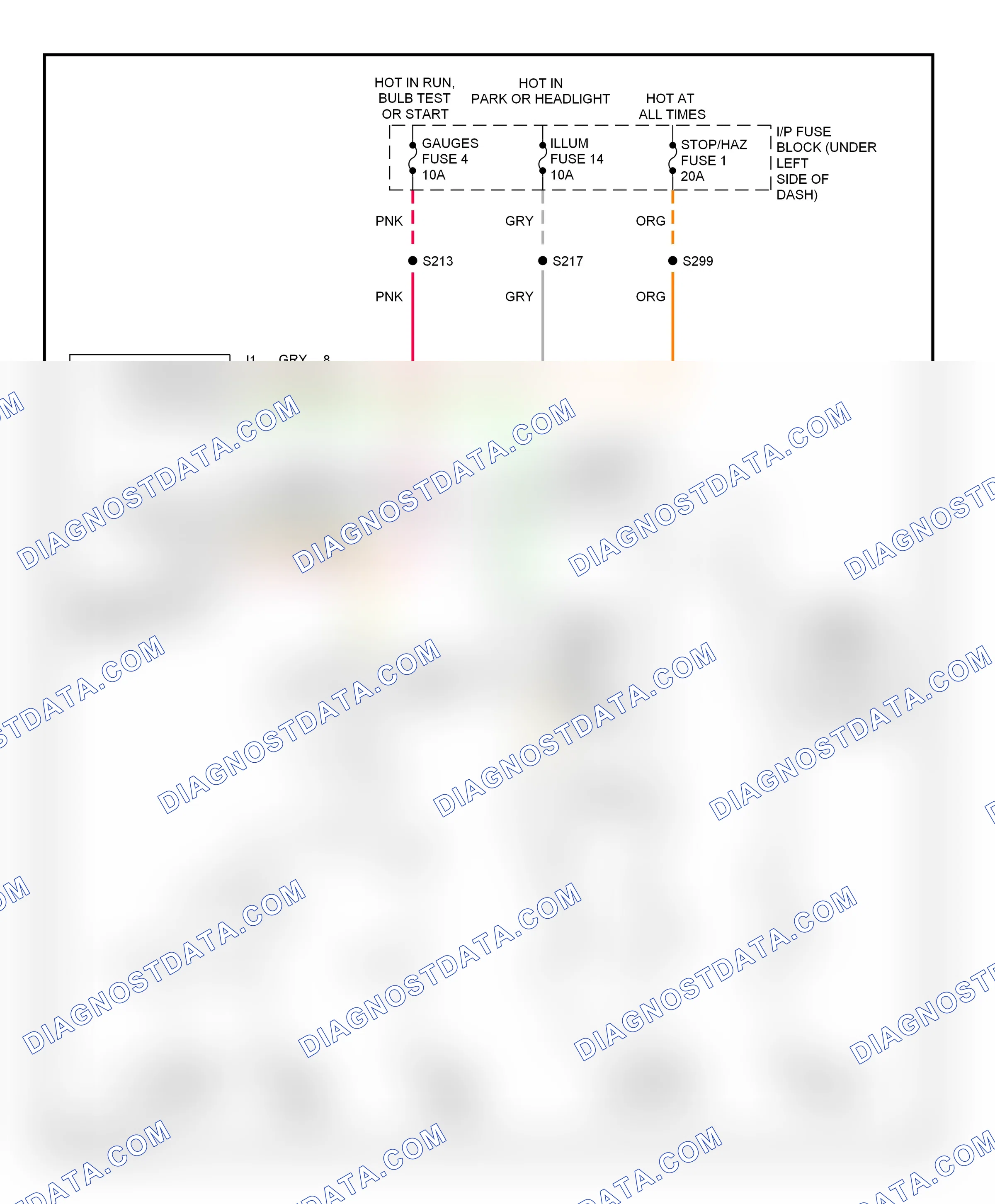 Warning systems — Warning system circuits — Warning system circuits. GMC Pickup C3500  (1985-2000)