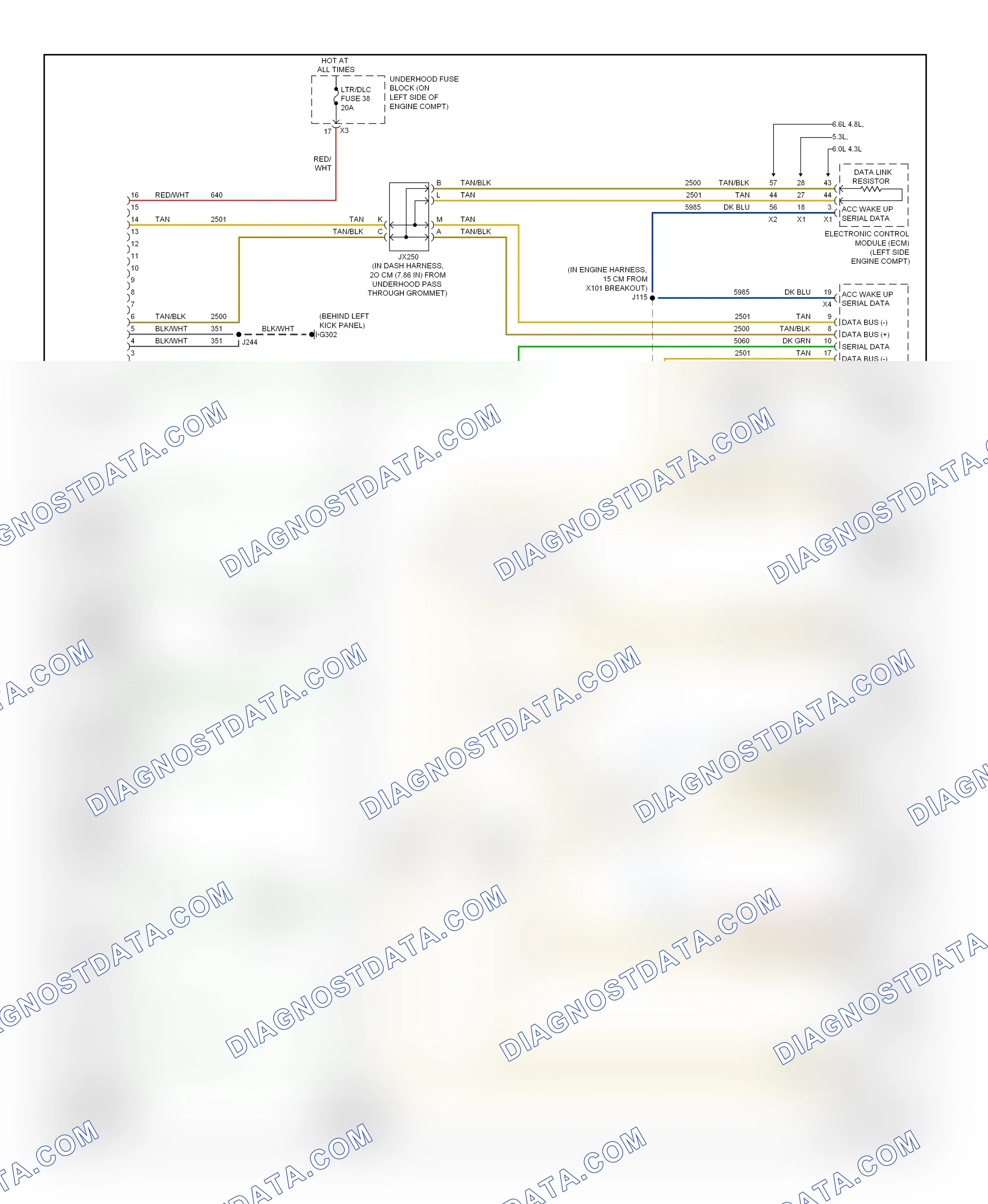 Computer data lines — Computer data lines circuit — Computer data lines circuit. GMC Savana H1500  (2003-2013)