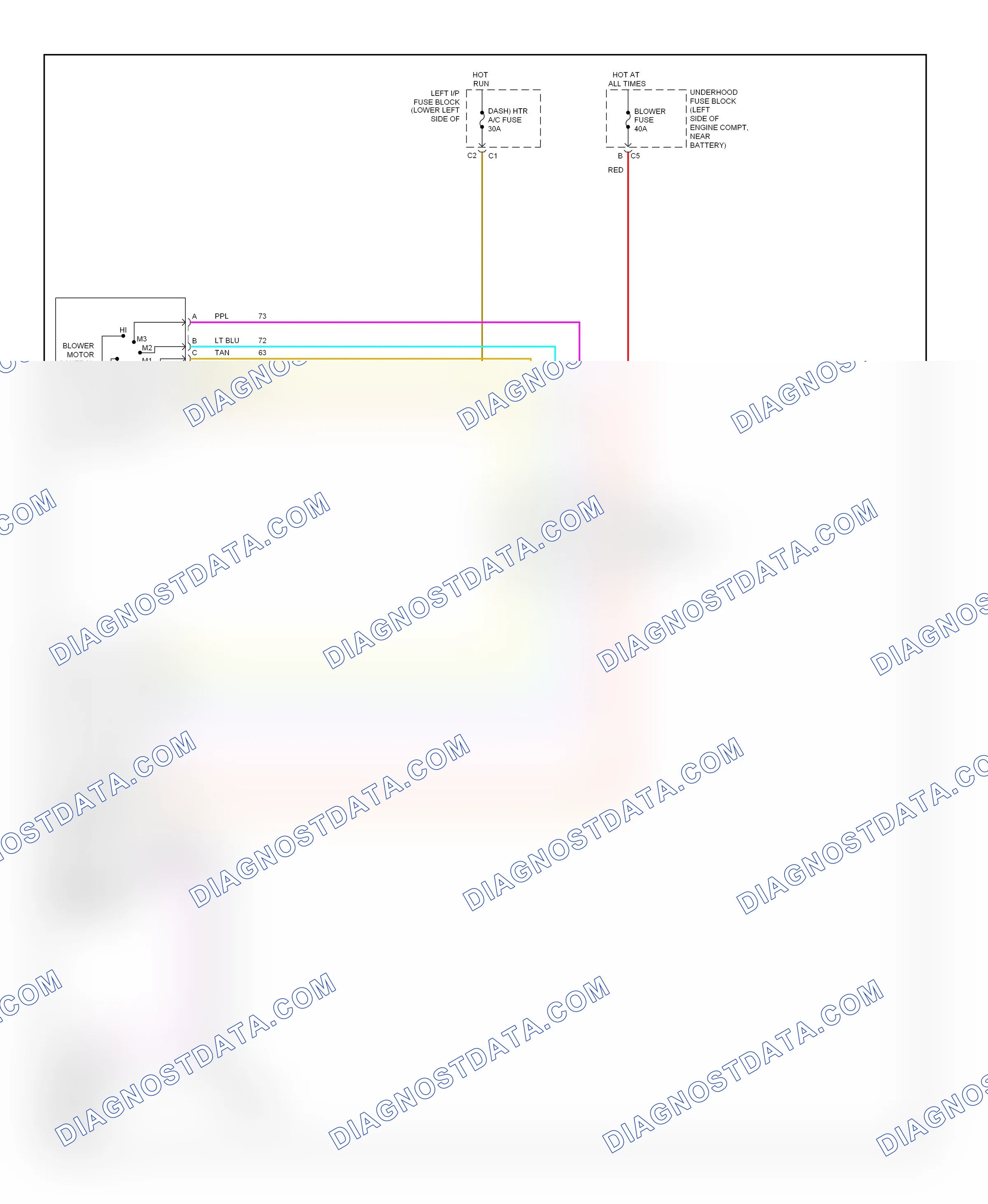 Air conditioning — Heater circuit — Heater circuit. GMC Sierra 2500  (2000-2004)