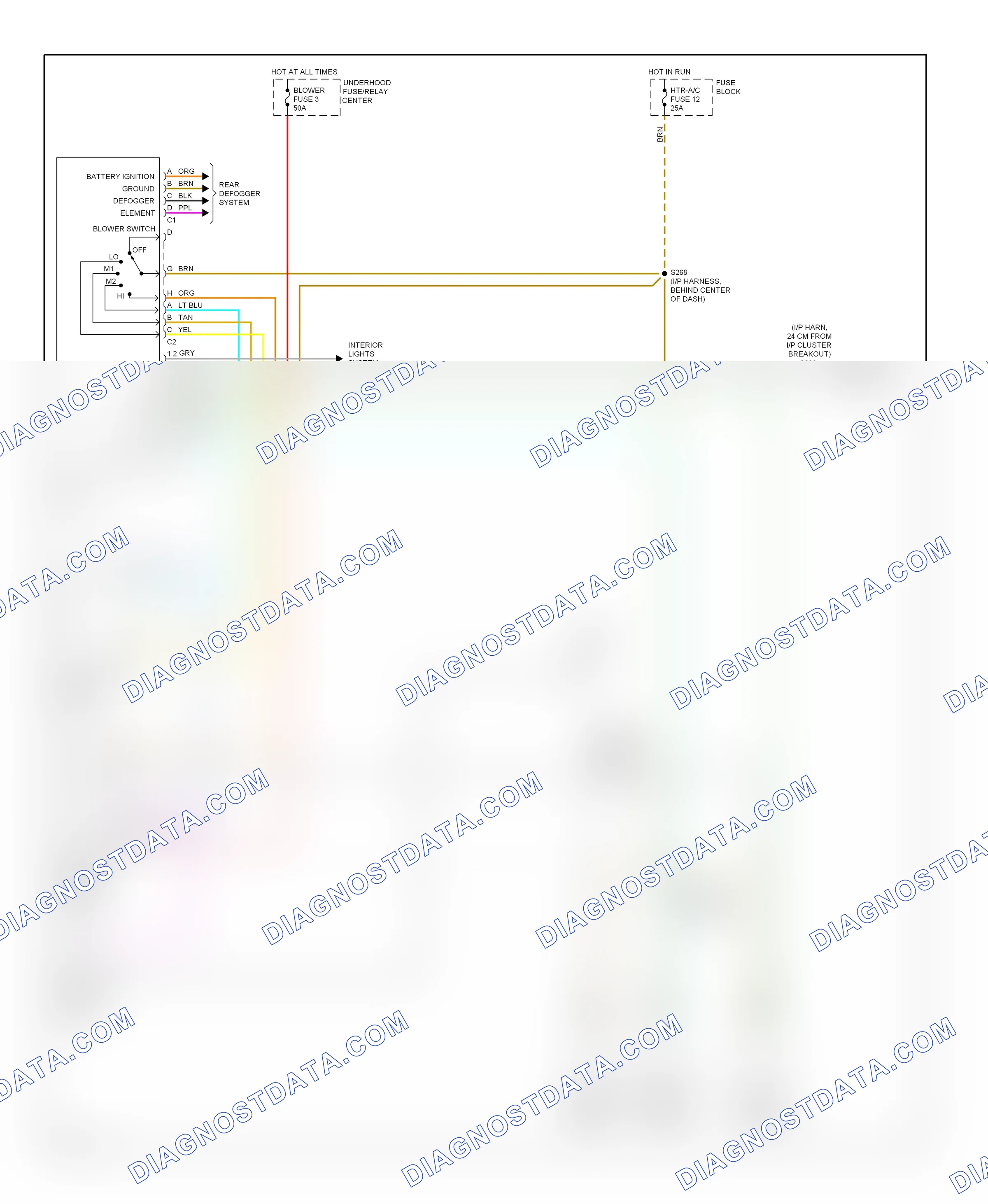 Air conditioning — Heater circuit — Heater circuit. GMC Yukon Denali  (2000-2000)