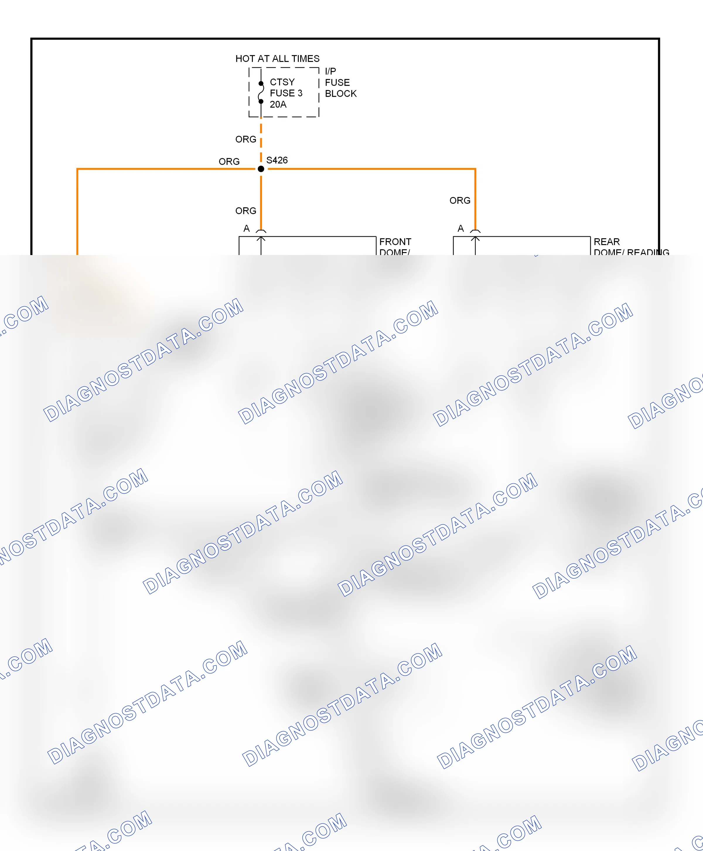 Interior lights — Overhead console lamps circuit, base — Overhead console lamps circuit, base. GMC Yukon Denali  (2000-2000)